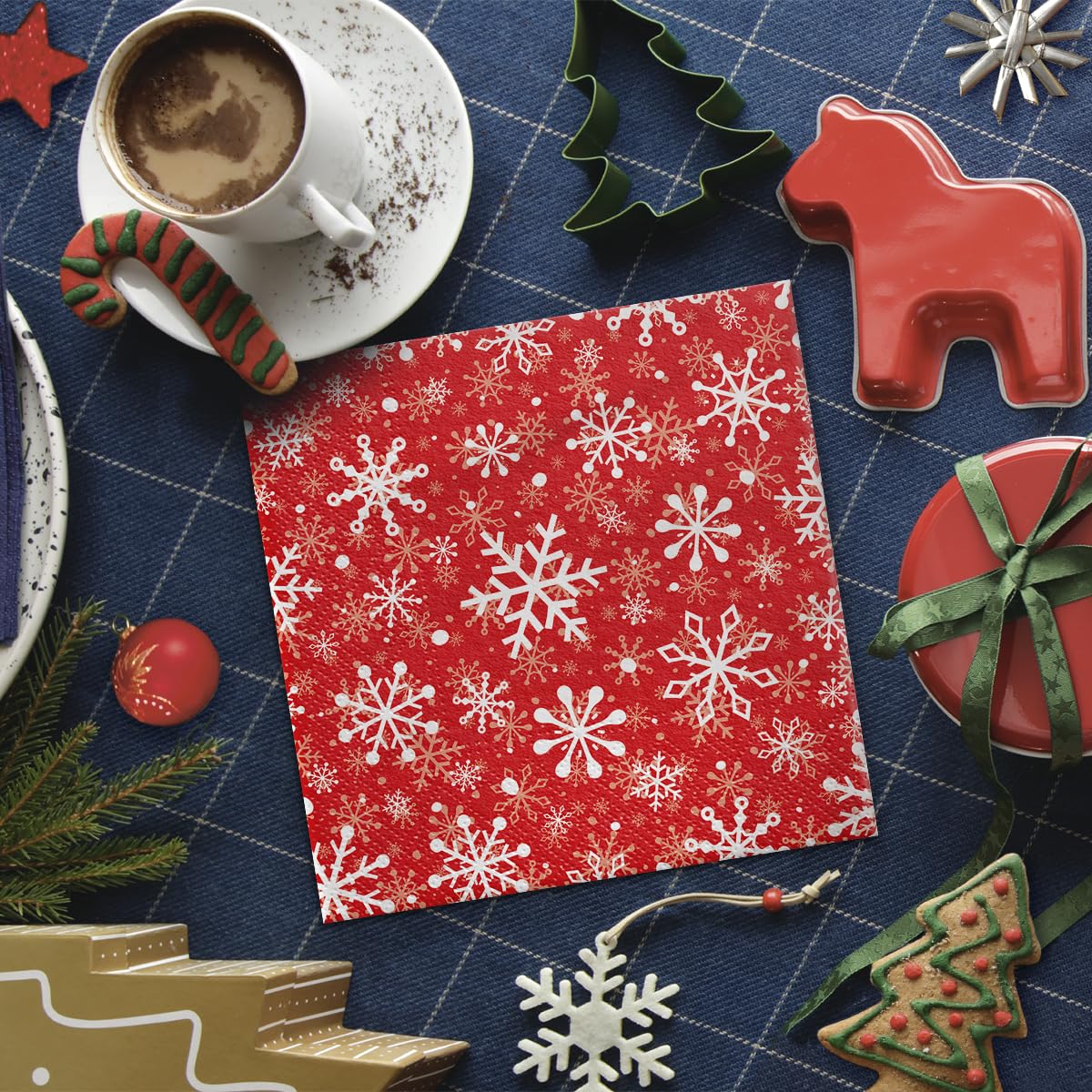 PAW Decor Collection 3-Ply Napkins - Christmas Snowflakes Design | 33 x 33 cm | 20 Pcs 4