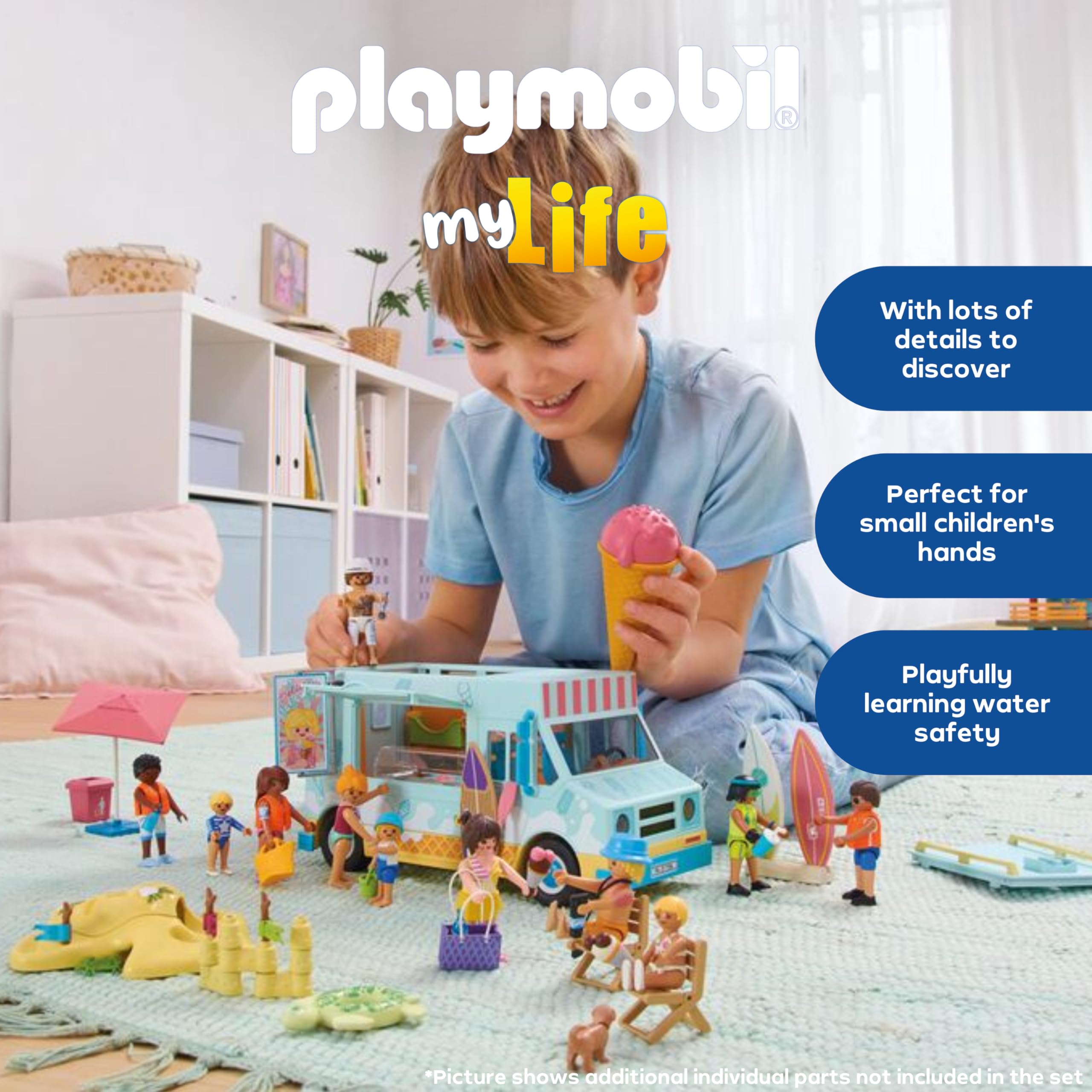 Playmobil Ice Cream Truck and Surf Shop - Ages 4+ | Multicolor Plastic 3
