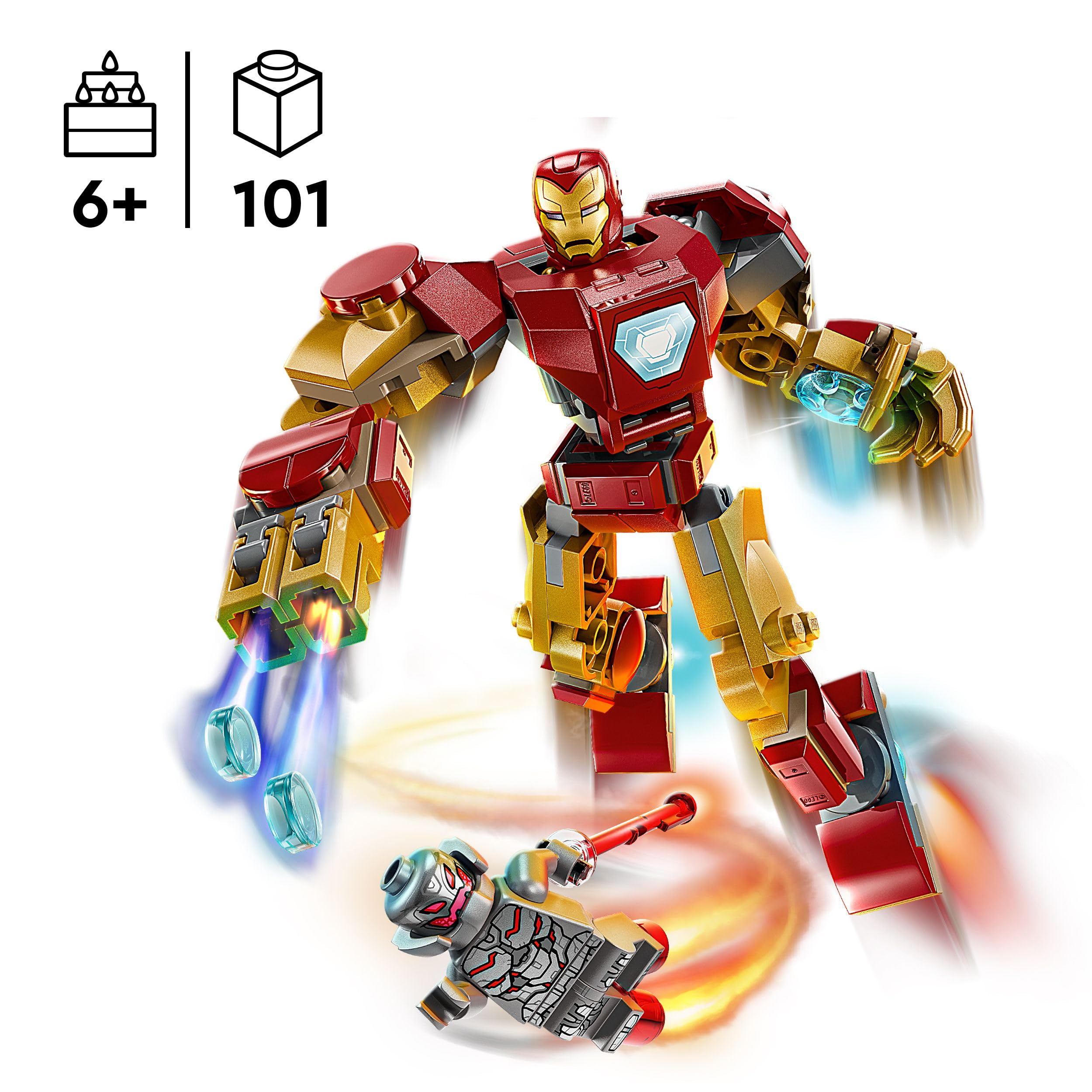 LEGO Marvel Iron Man Mech vs. Ultron - Buildable Super Hero Playset for Kids 6+ 10