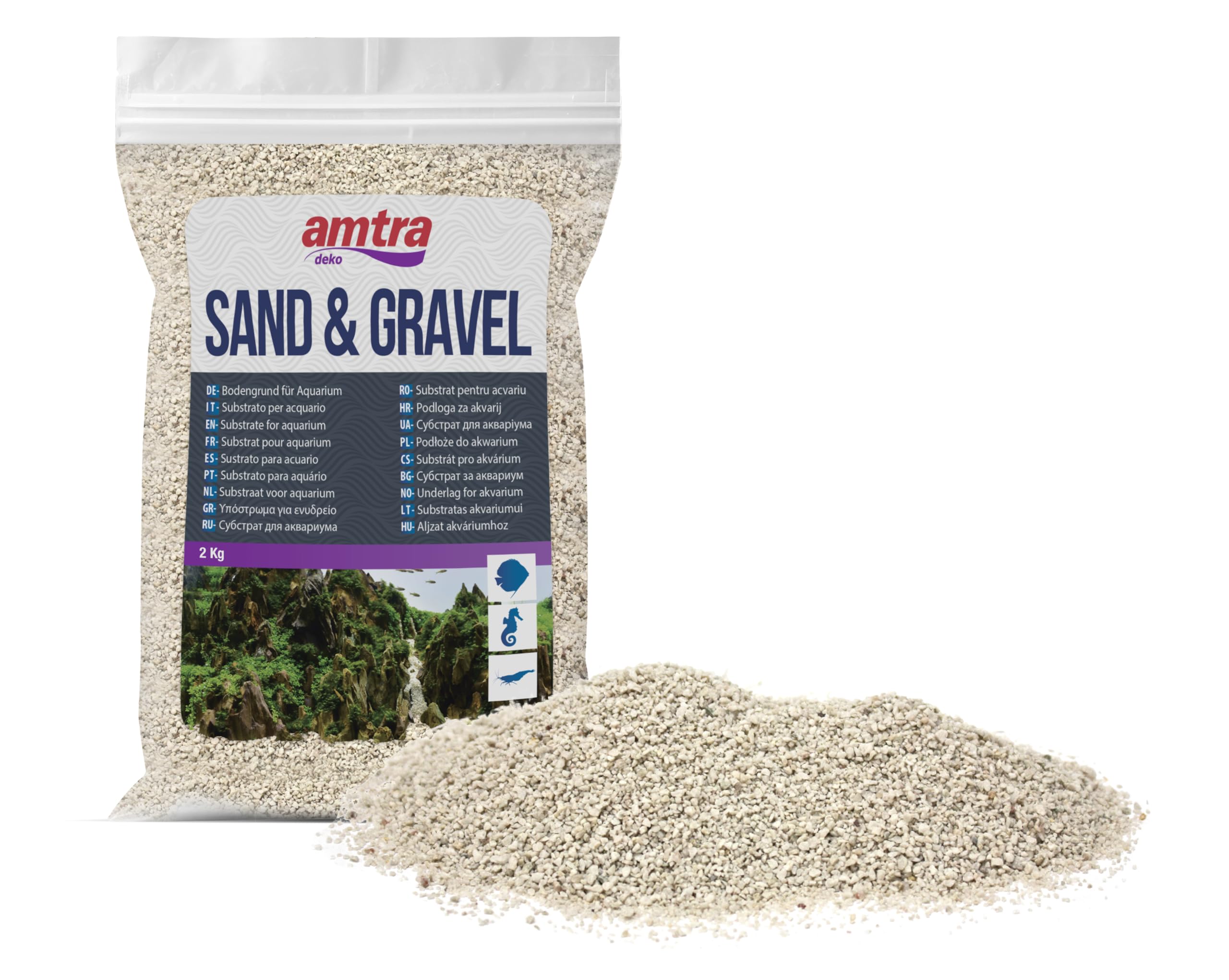 Amtra White Quartz Sand for Aquariums - Ultrafine 1-3mm Grain | 2 kg 1