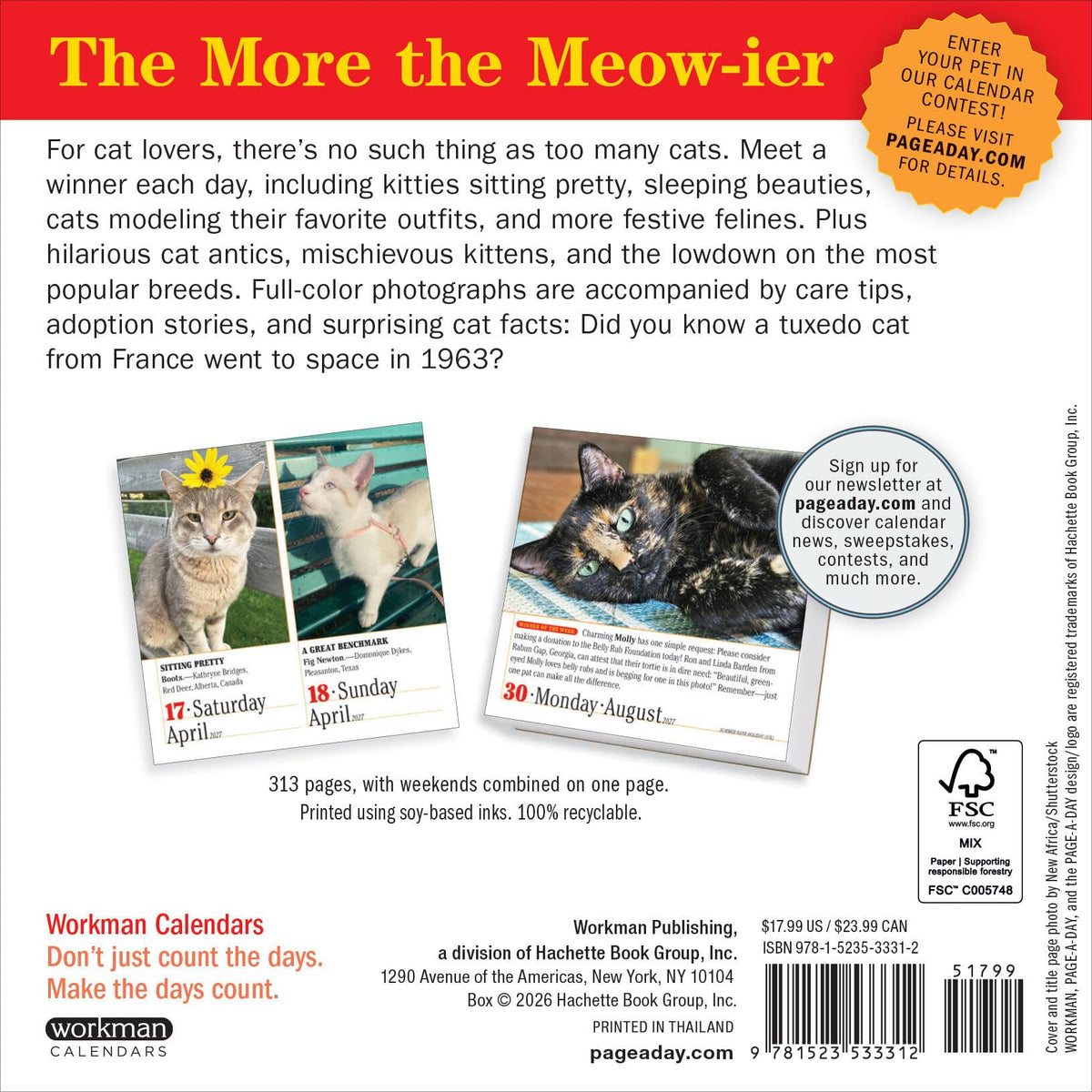 Workman Publishing 365 Cats Page-A-Day Calendar 2027 - 640 Pages