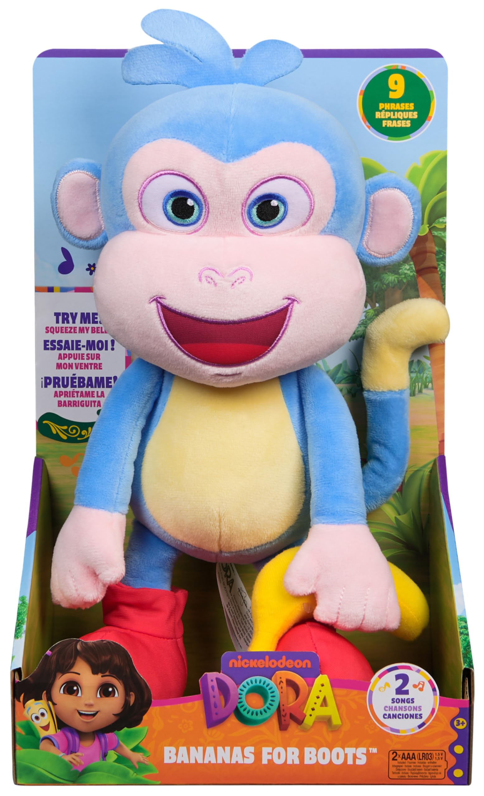 DORA Nickelodeon Bananas for Boots Stuffed Animal - Singing Plush with Lights & Sounds, 33 cm 1