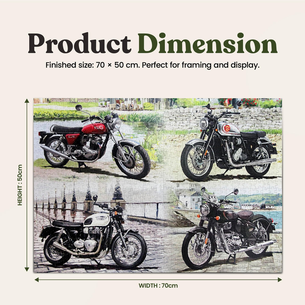 The Leonardo Collection Motorcycles Jigsaw Puzzle - 1000 Pieces, 70 x 50 cm