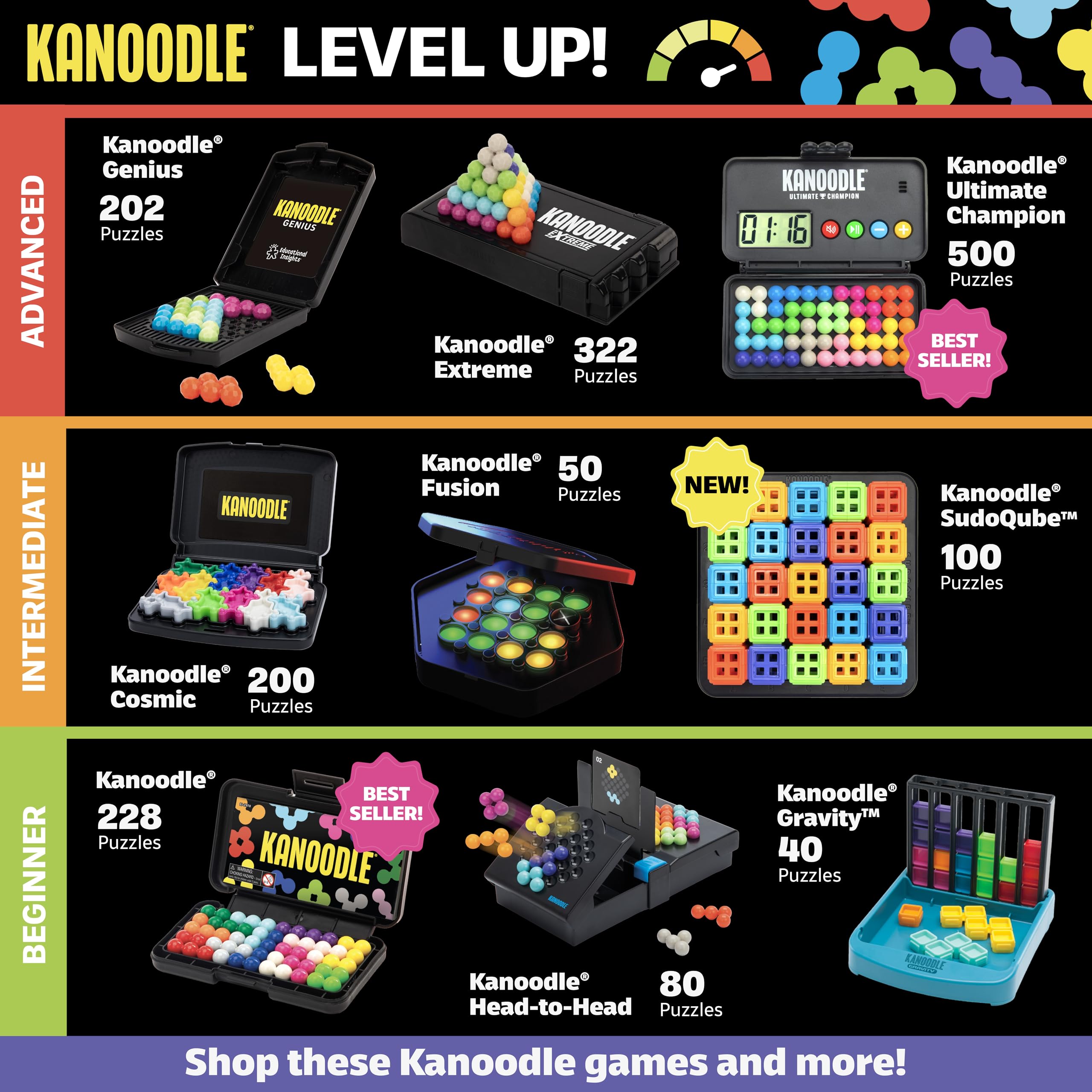 Educational Insights Kanoodle SudoQube 27-Piece Brain Teaser Puzzle | 100 Challenges | Ages 7-11 6