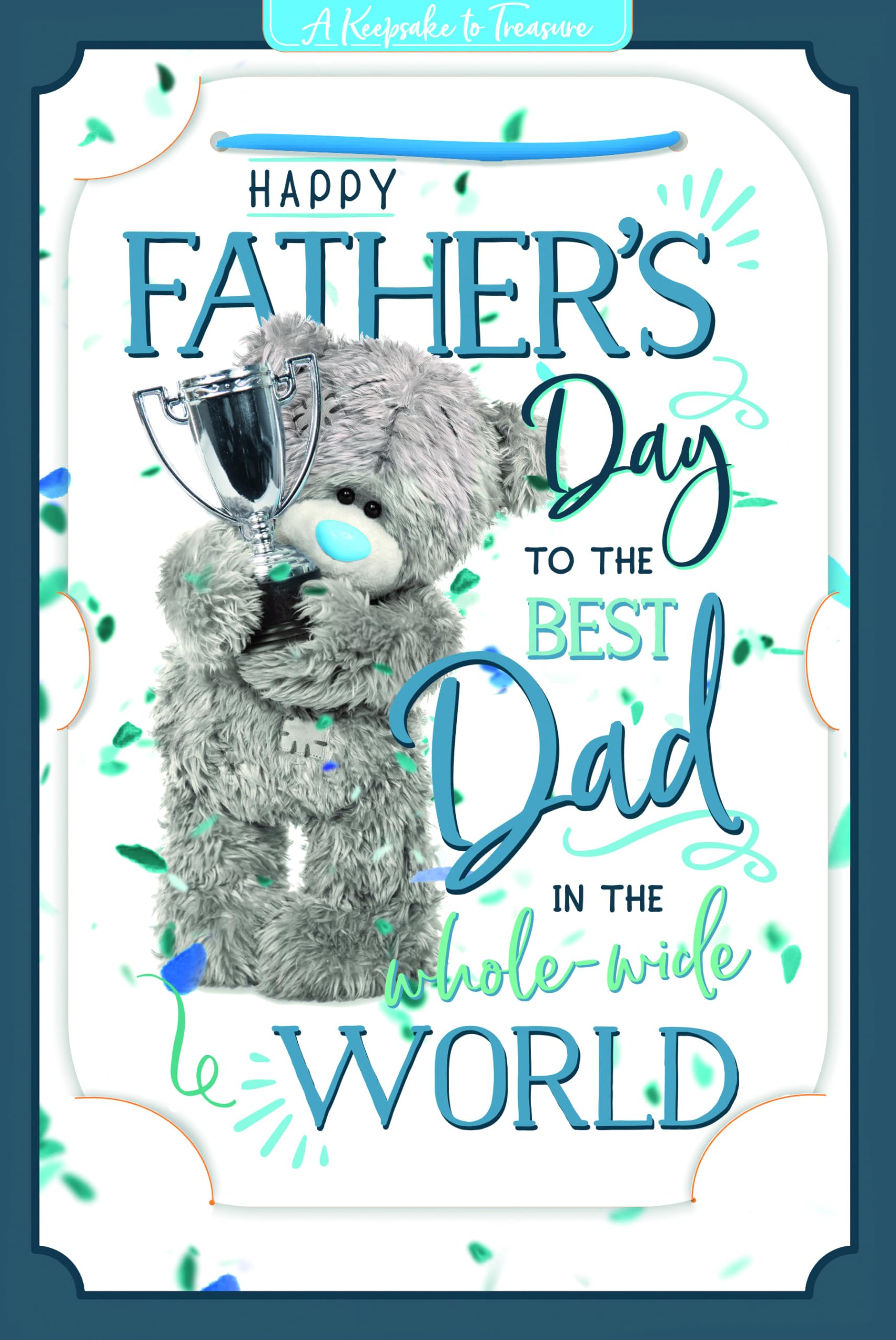 Me To You Bear Father's Day 3D Card with Keepsake Plaque | 6 x 9 Inches