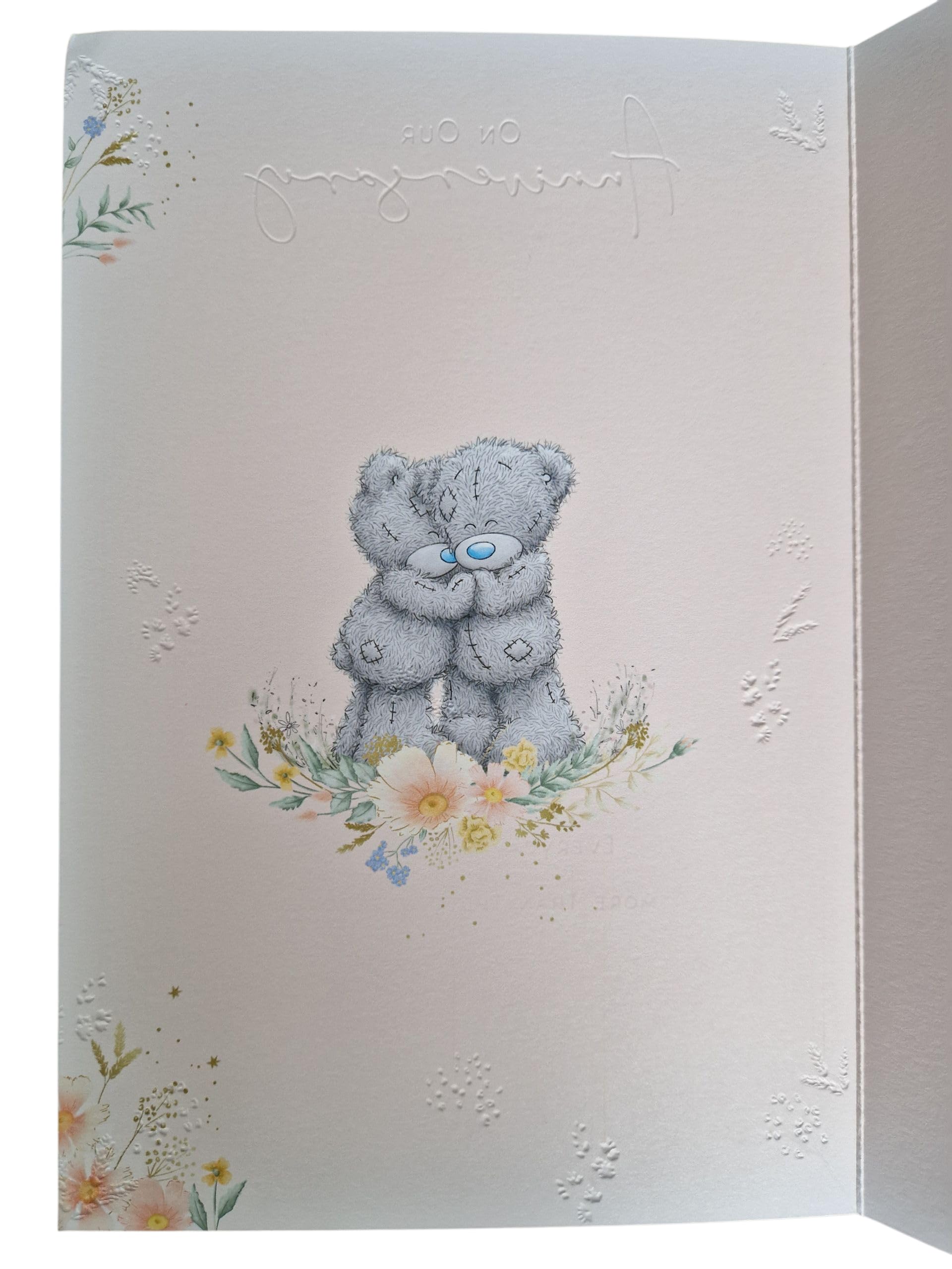 Me To You Tatty Teddy Anniversary Card | Gold Foil Detail | 6 x 9 Inches