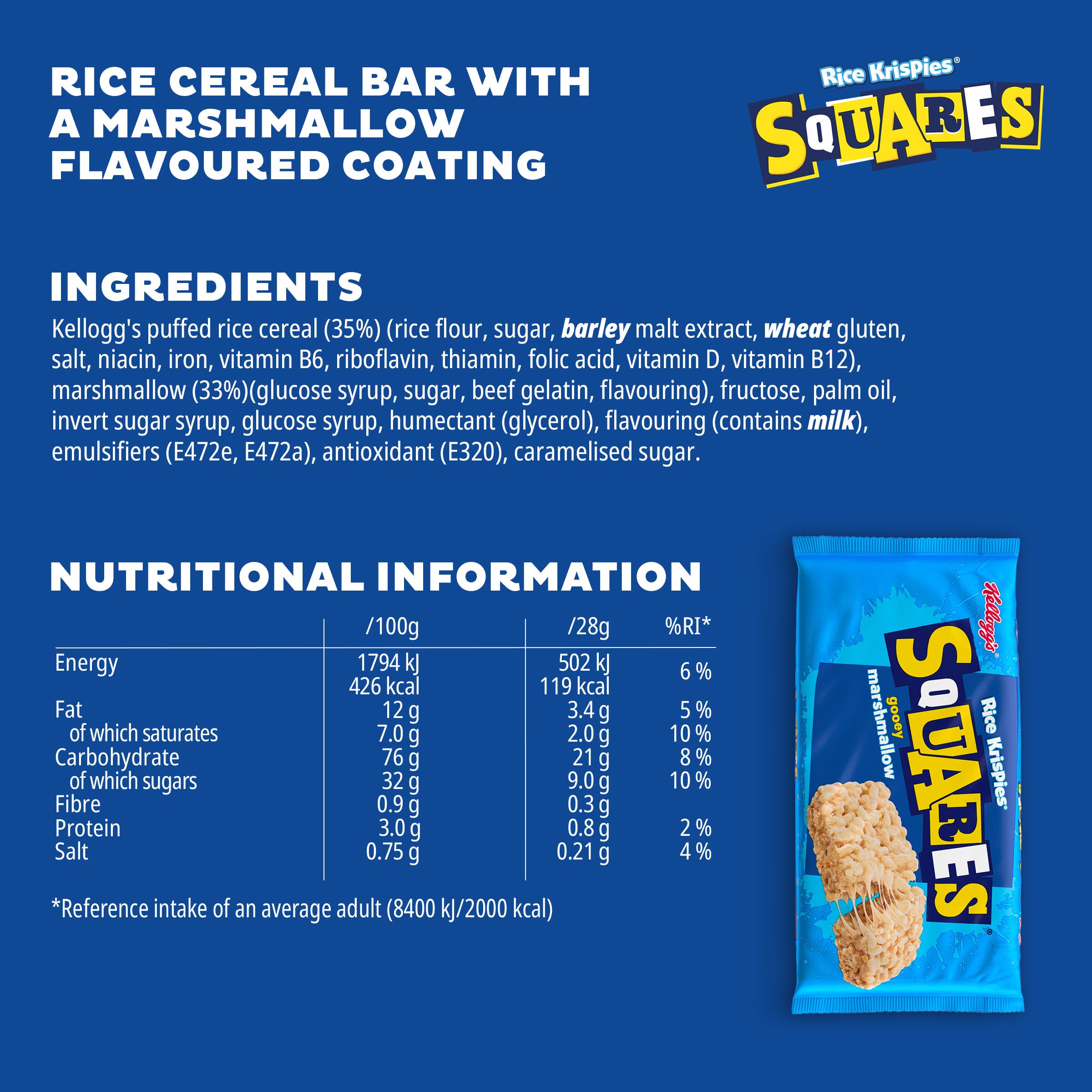 Rice Krispies Squares Marshmallow Cereal Bars - 30 Count Pack | 28g Each 3