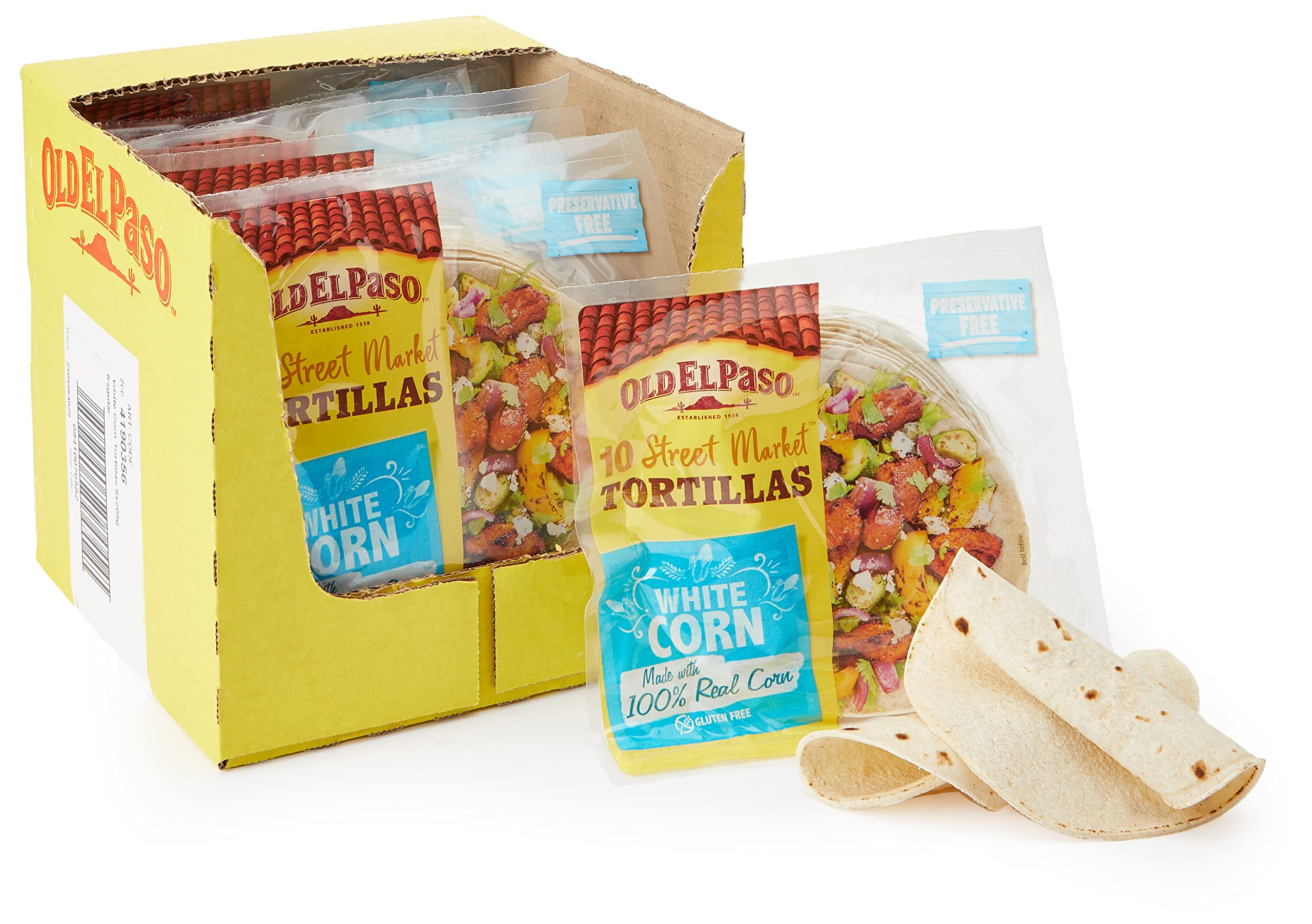 Old El Paso White Corn Gluten Free Tortilla Wraps 208g (Pack of 8) 1