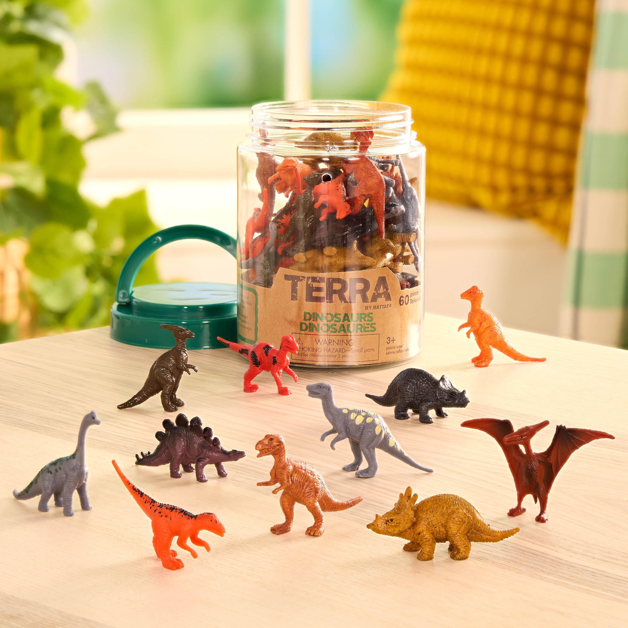 Terra by Battat 60-Piece Miniature Dinosaur Figures Tube | Assorted Plastic Animals for Ages 3+ 3