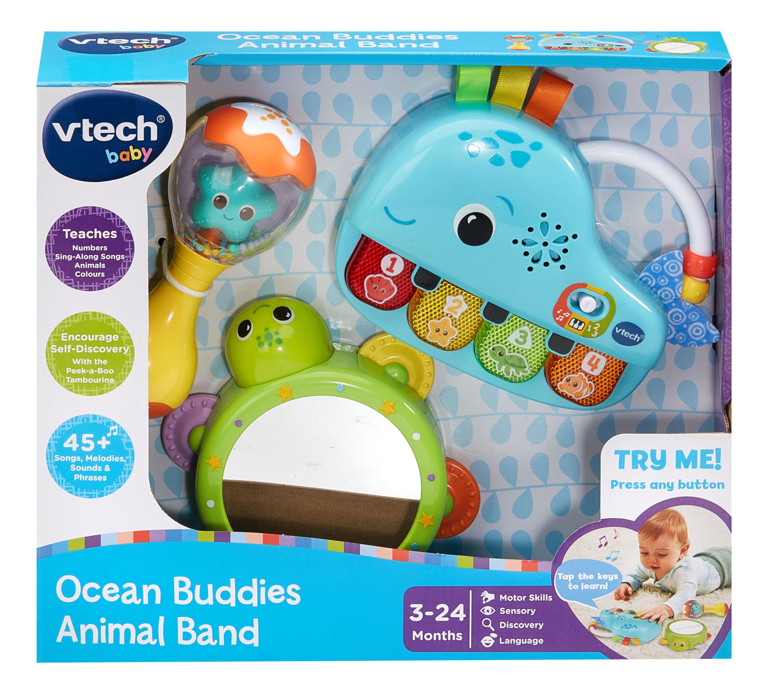 VTech Baby Ocean Buddies Animal Band - Interactive Musical Toy for 3 Months+ 8