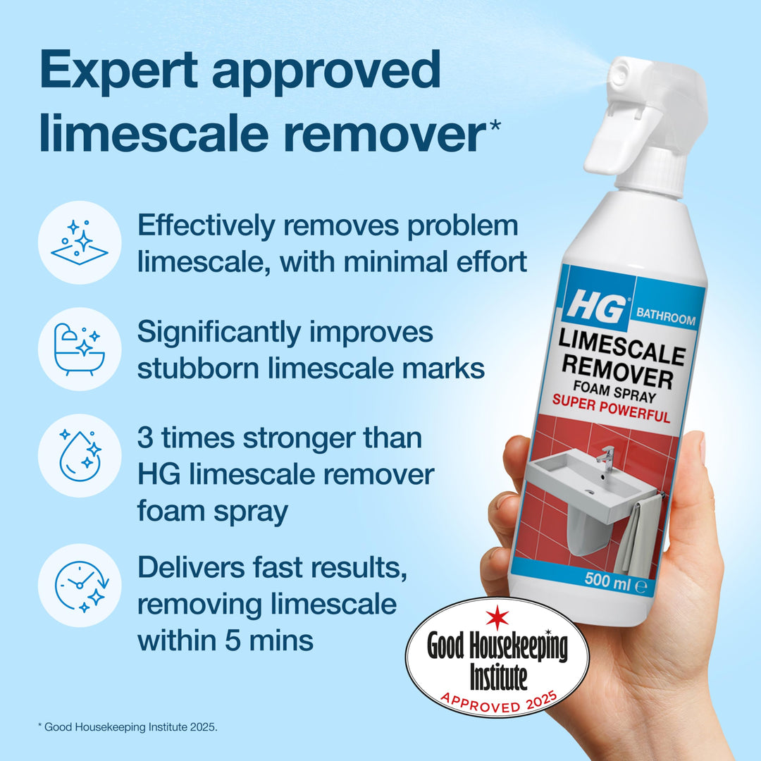 HG - Scale Away 3x Stronger Foam Spray, 500ml Professional Limescale Remover