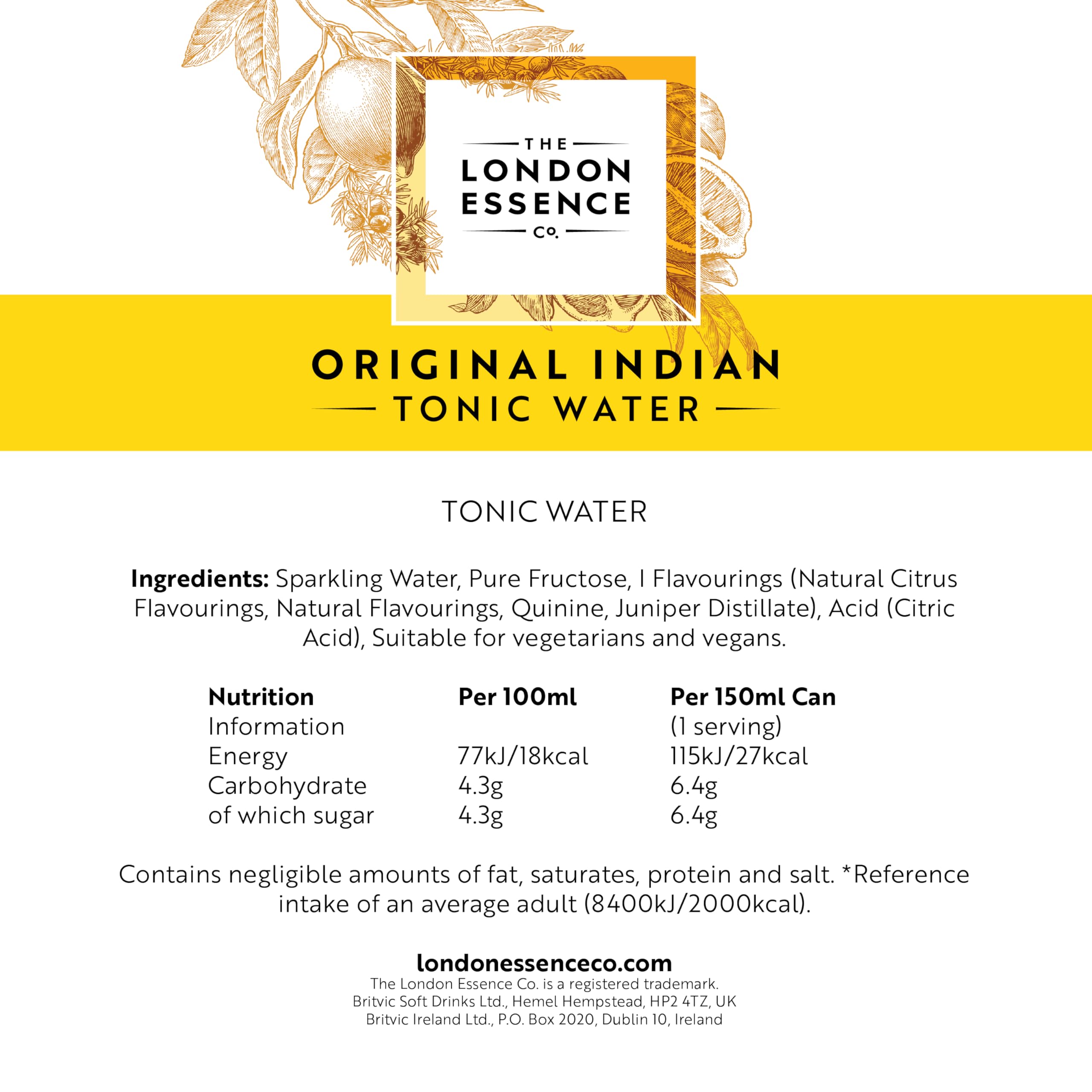 The London Essence Co. Original Indian Tonic - Premium Cocktail Mixer, 150ml 4