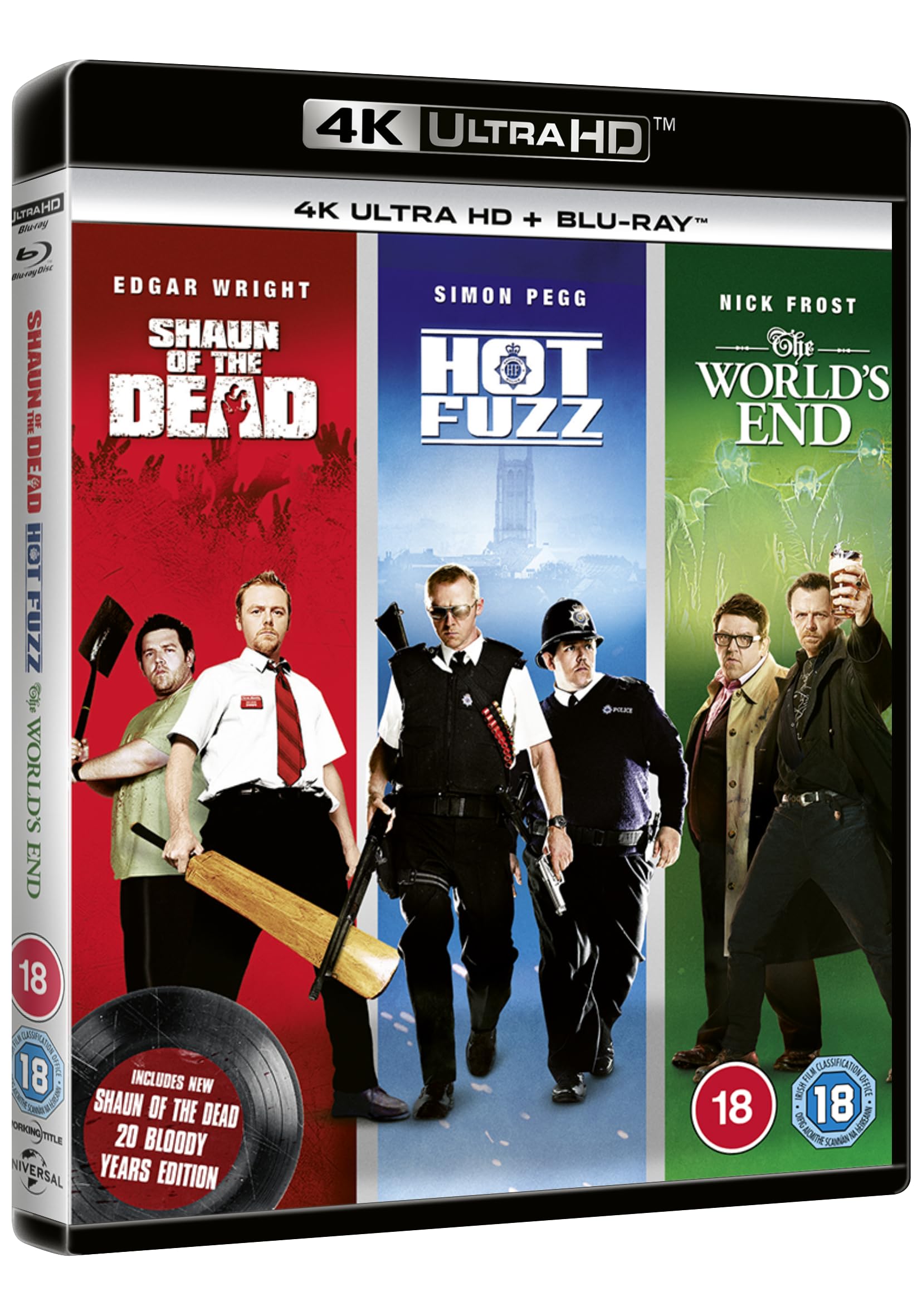 Three Flavours Cornetto Trilogy: Shaun of the Dead / Hot Fuzz / The World's End [4K UHD + Blu-Ray]
