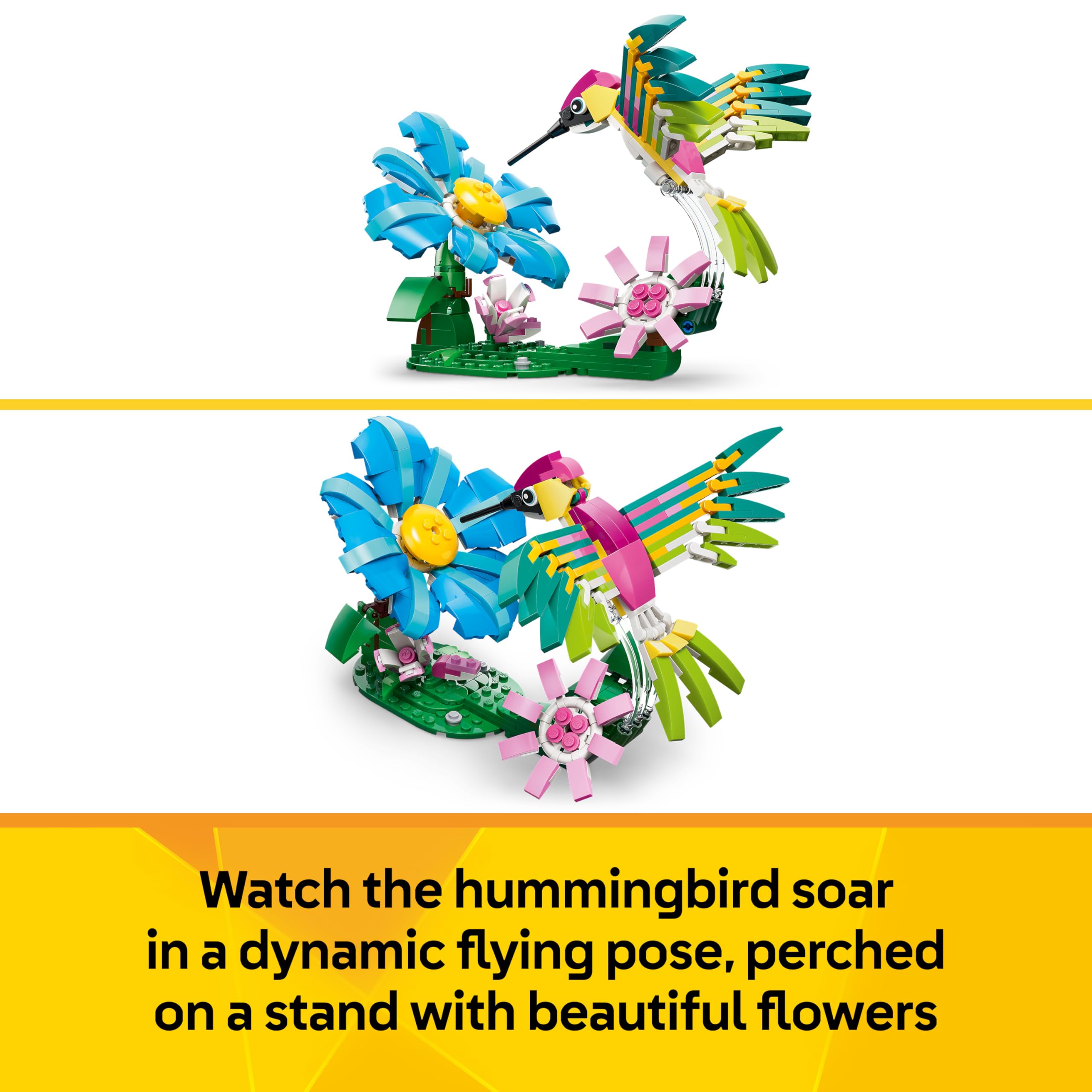 LEGO Creator 3in1 Wild Animals: Colourful Hummingbird Set 31384 | 3 Models in 1 | Ages 8+ 5