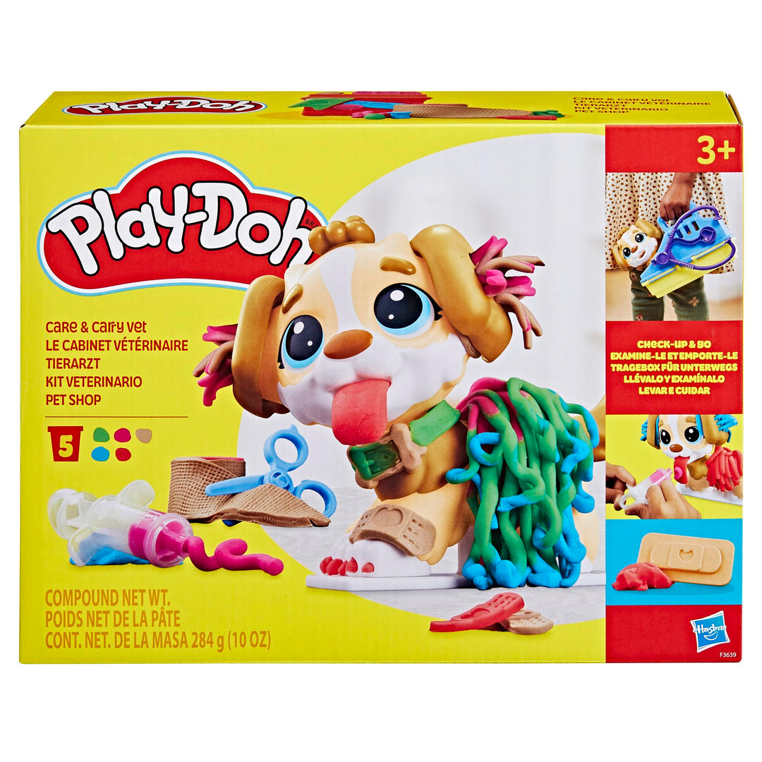 Play-Doh Care 'n Carry Vet Playset - Pretend Play Veterinarian Kit for Kids 3+