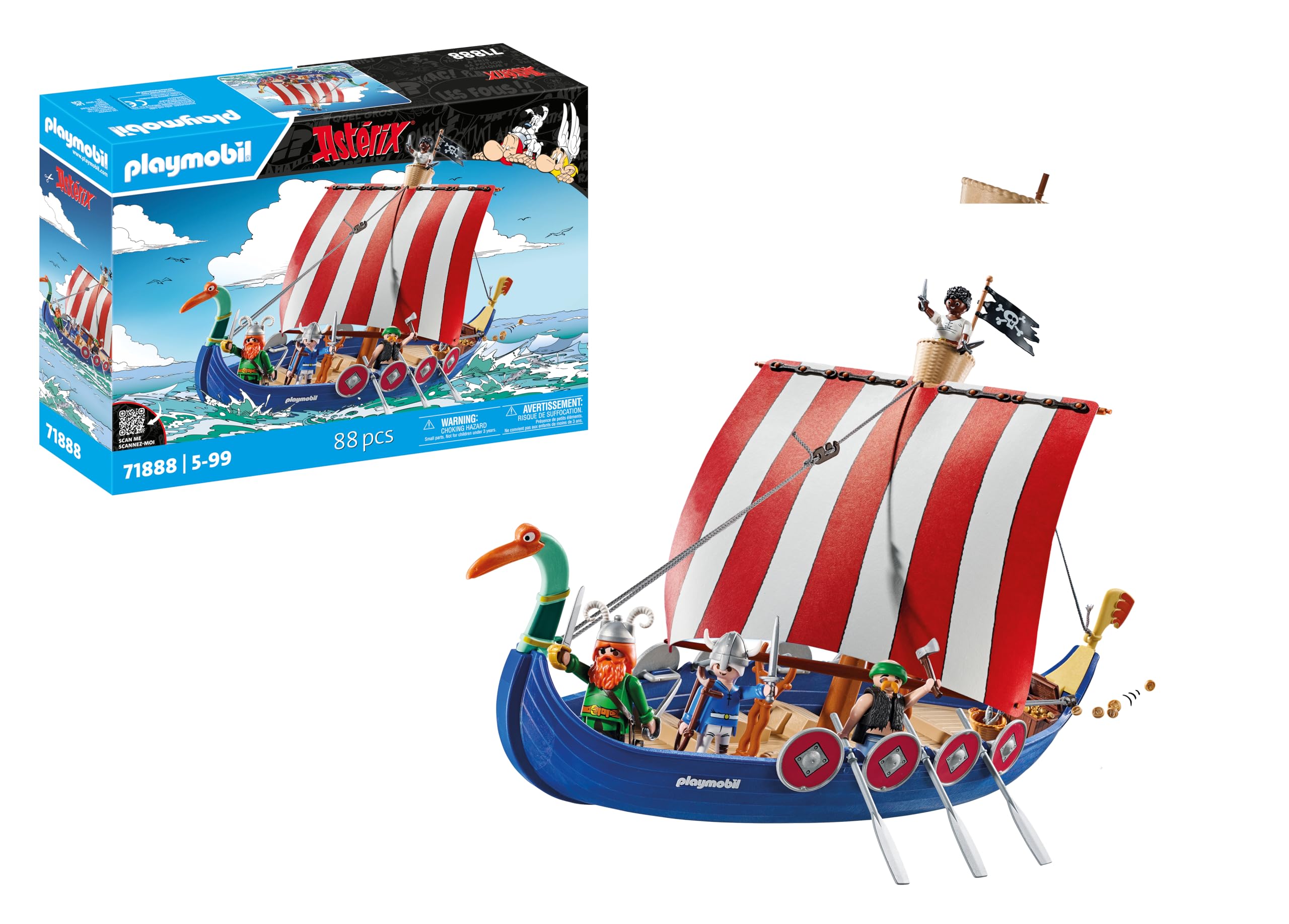 PLAYMOBIL Asterix Pirate Ship Playset - Action Figures & Adventure Toy for Kids 4-10 Years 1
