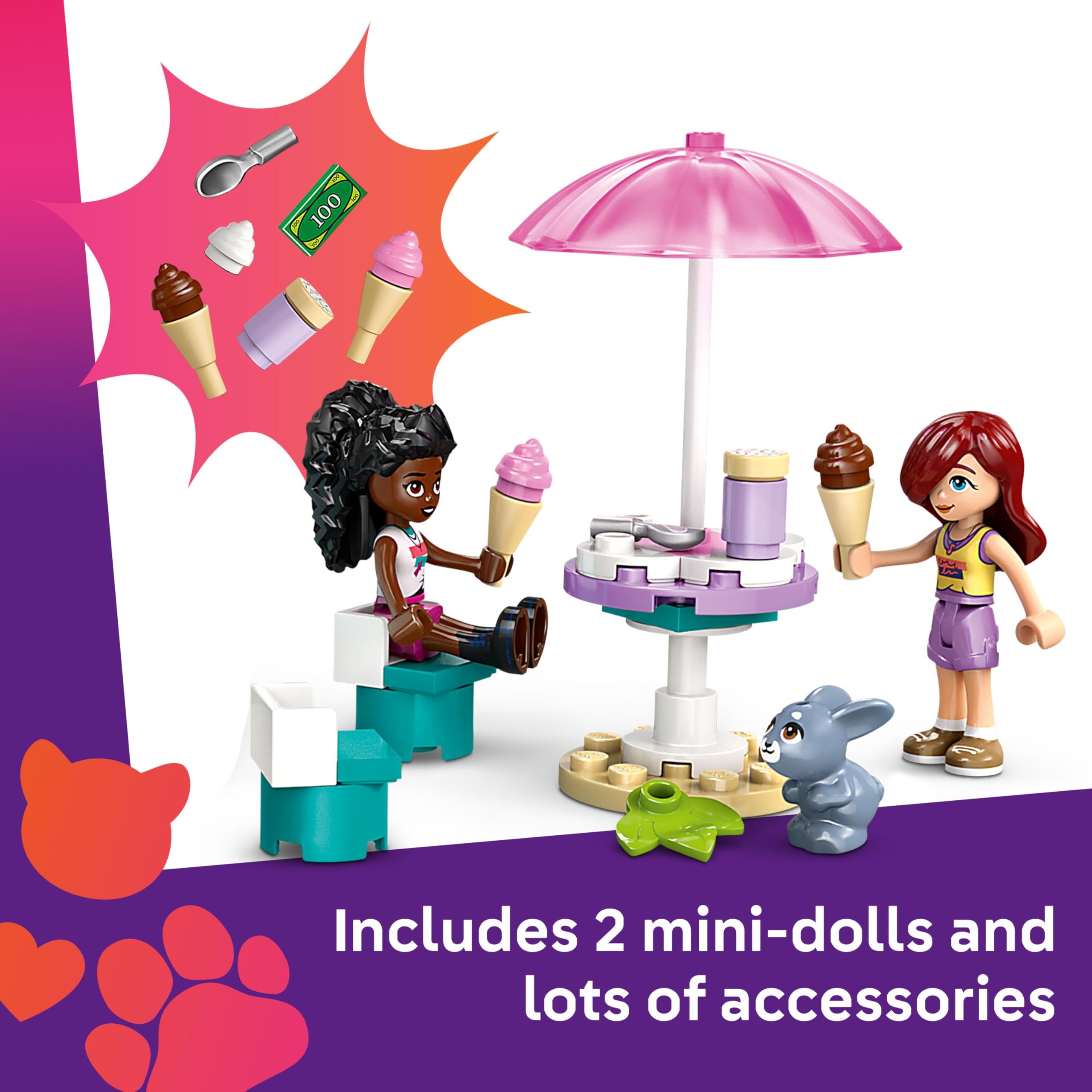 LEGO Friends Heartlake City Ice Cream Van Toy - Pretend Play Building Set for Ages 4+ 10