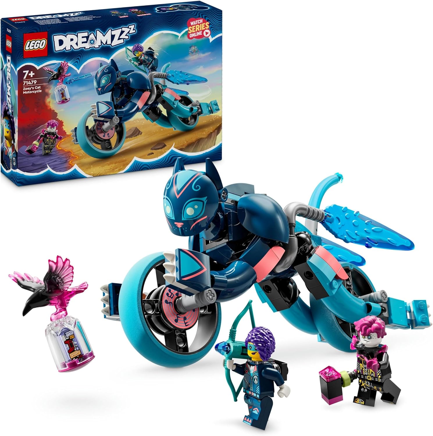LEGO DREAMZzz Zoey’s Cat Motorcycle Set - Rebuildable Catbike Toy for Kids 7+ 1