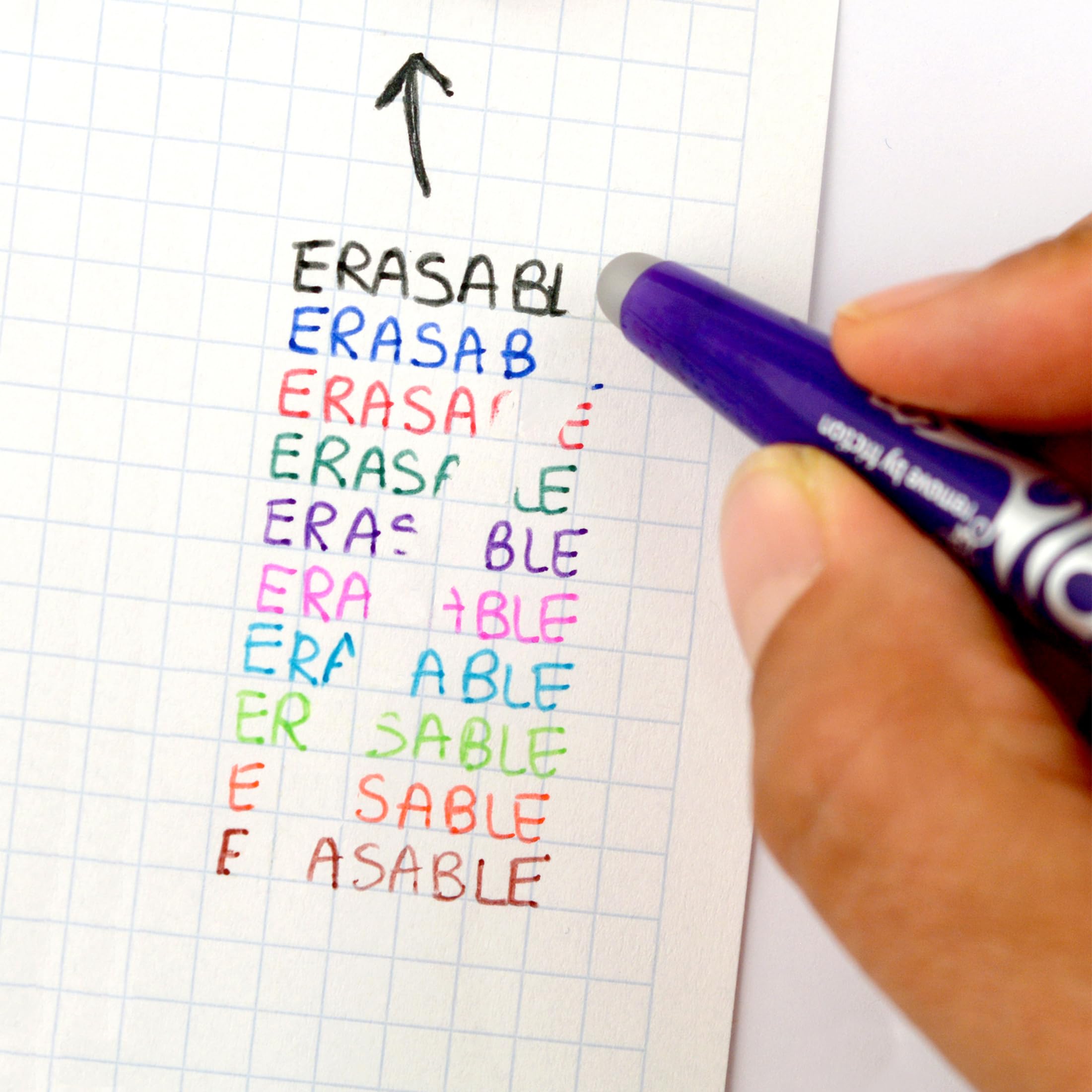 PILOT FriXion Ball Erasable Rollerball Pen - 0.7mm Tip | Pack of 5 Black Ink Pens 3