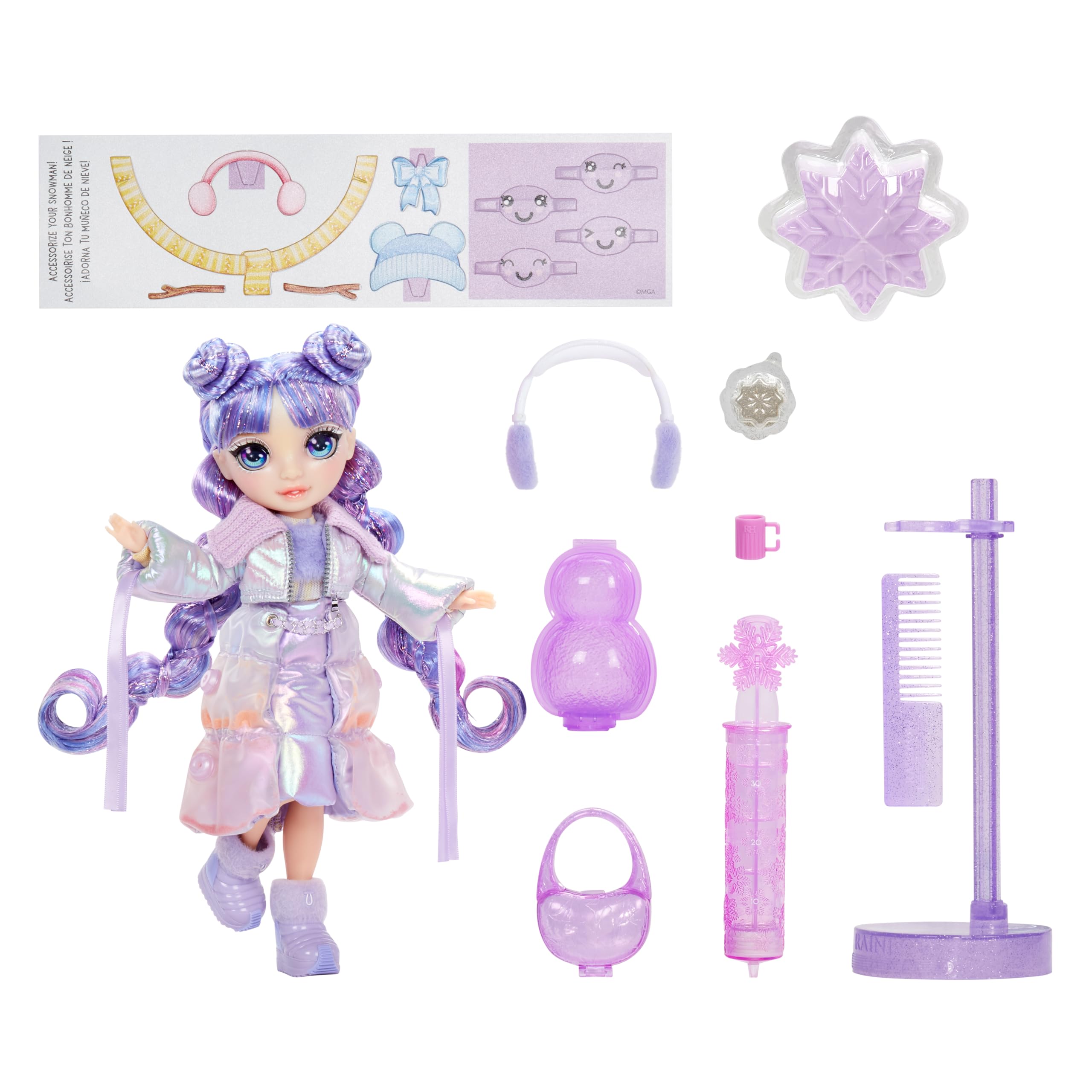 Rainbow High Violet (Purple) Fashion Doll - 28 cm | Magical Snow Feature | Includes Snowman Kit | Ages 4-12