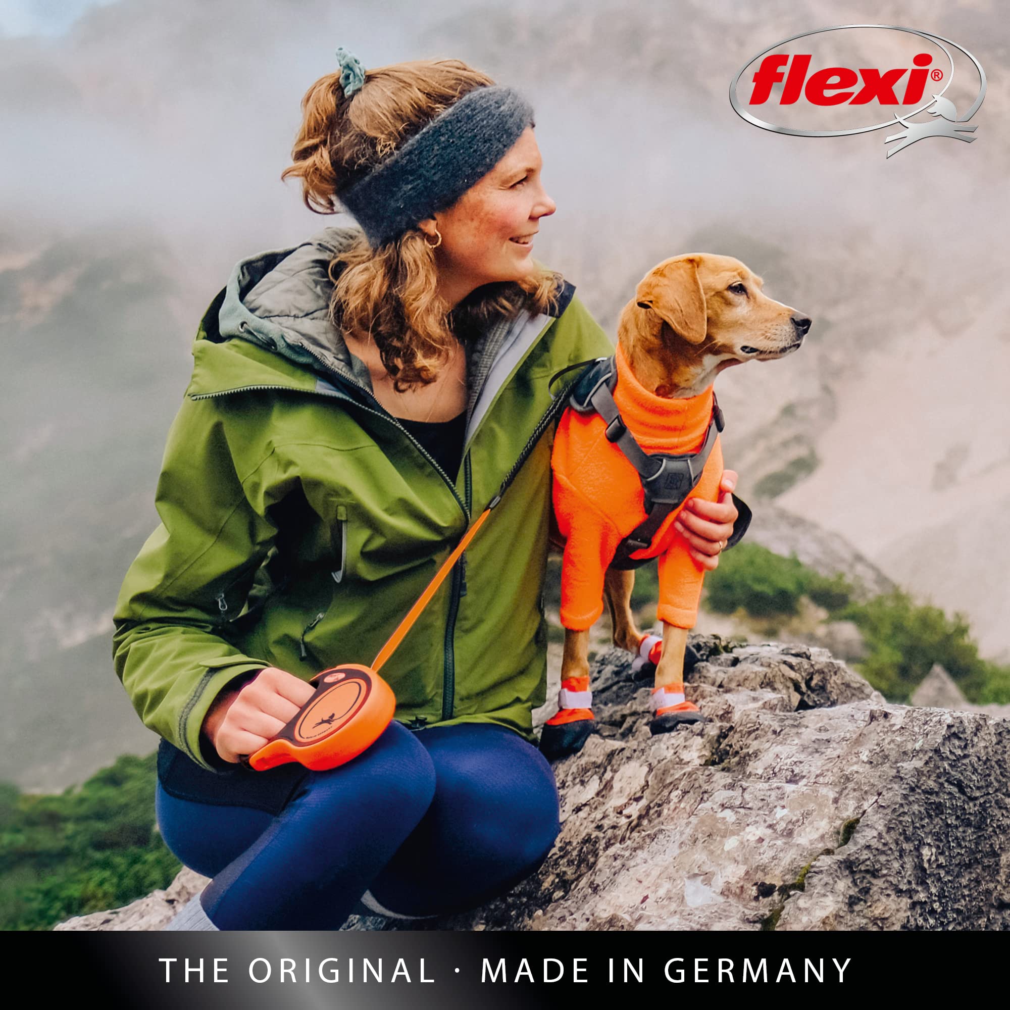 flexi Xtreme S Retractable Dog Lead - 5m Tape | Up to 20kg | Orange 7