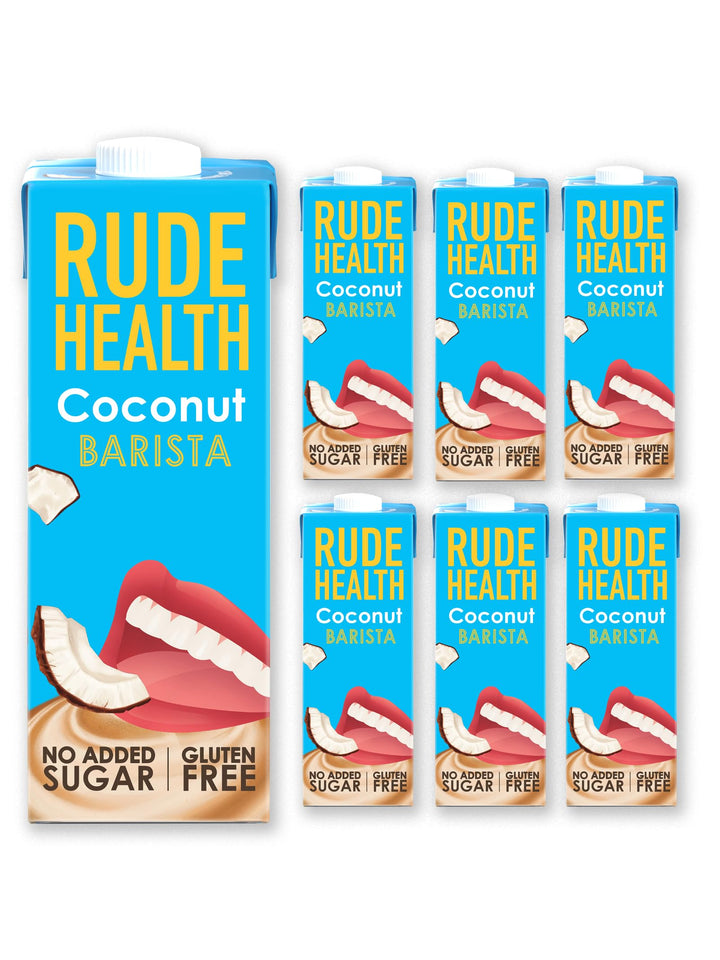 Rude Health 6 x 1L Coconut Barista Drink, Dairy-Free, Plant-Based Milk, No Added Sugar