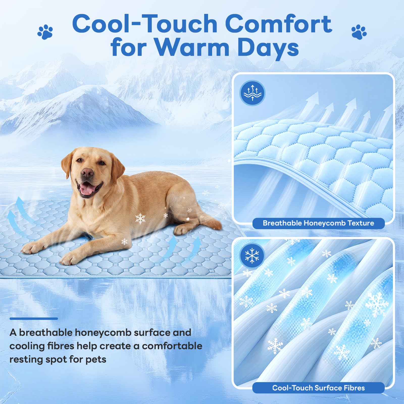 Gimars Cooling Mat - Washable, Breathable, Non-Slip | 60 x 50 cm
