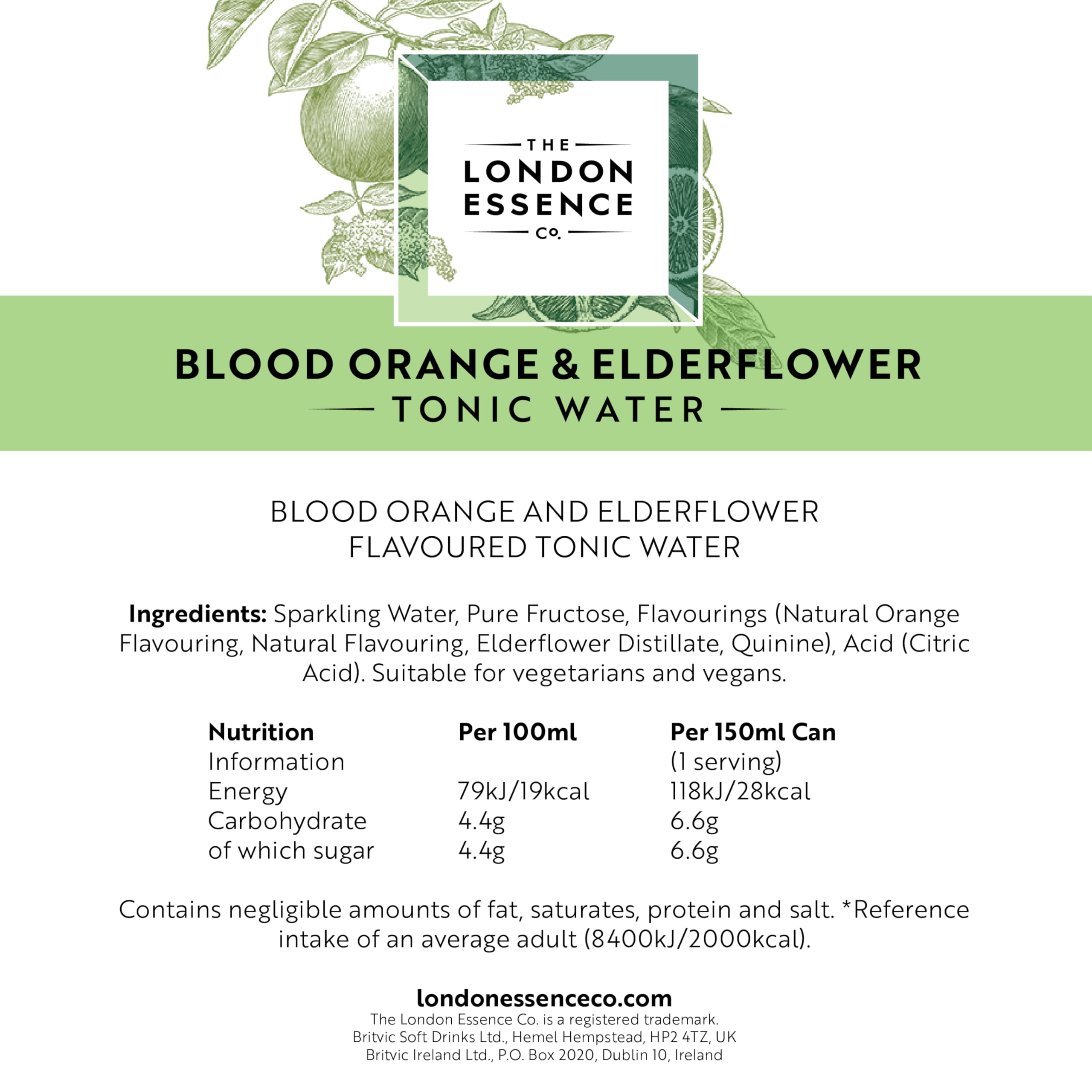 The London Essence Co. Blood Orange & Elderflower Tonic Water - Premium Cocktail Mixer 5