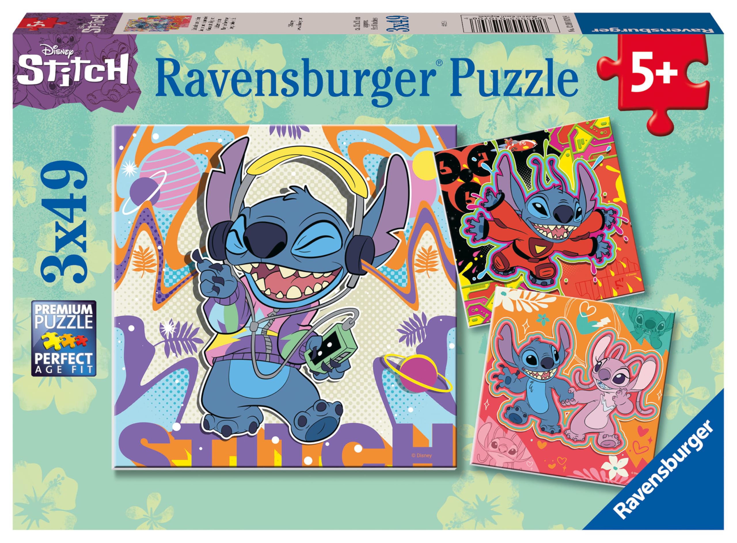 Ravensburger Disney Stitch Jigsaw Puzzles - Set of 3 Puzzles, 49 Pieces Each | Ages 5+ 1