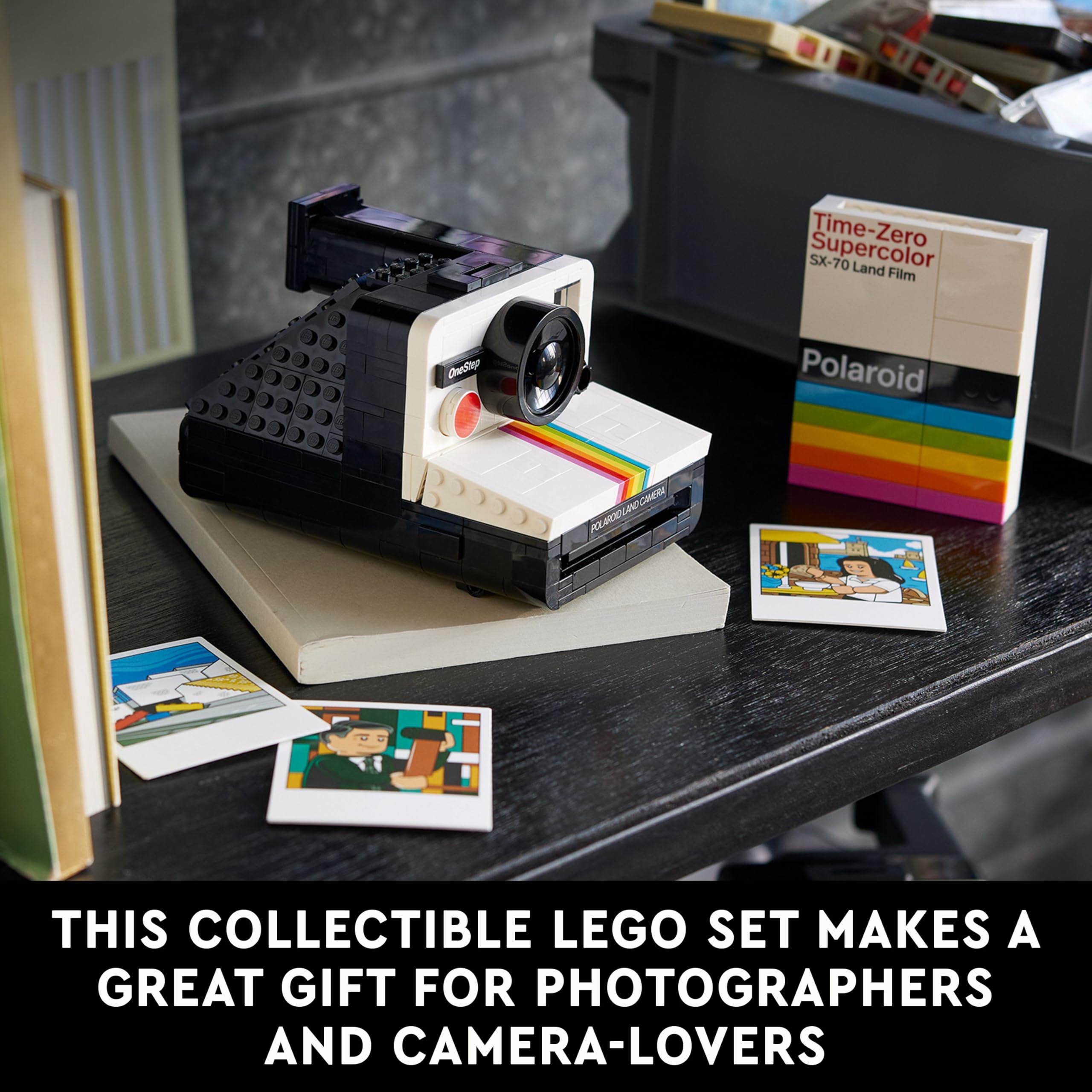 LEGO Ideas Polaroid OneStep SX-70 Camera Model Kit - Buildable Vintage Camera for Adults 12