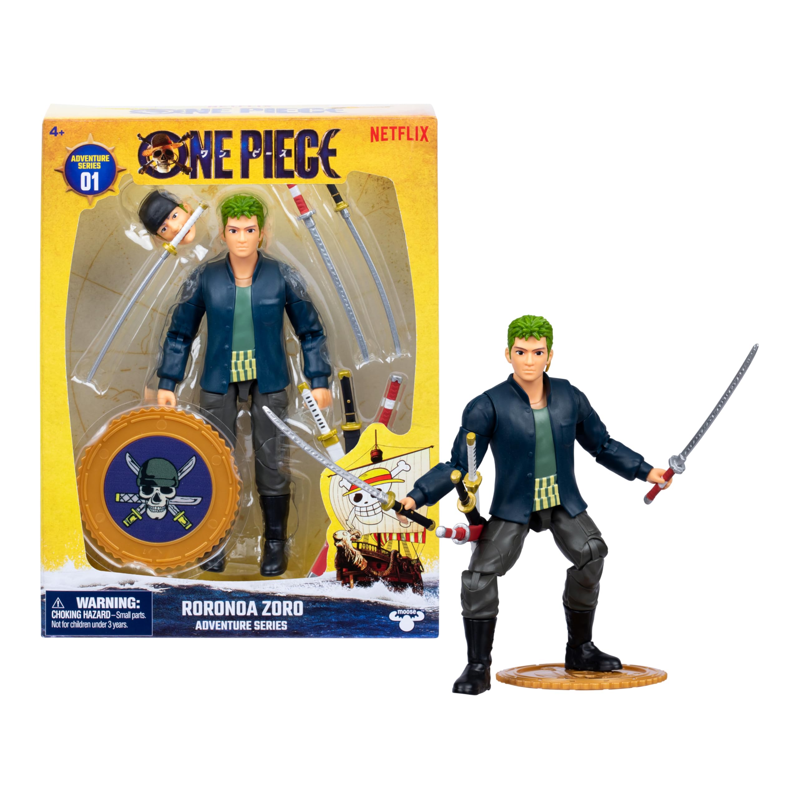 One Piece - Roronoa Zoro 6-inch Action Figure with 5 Accessories | 22 Points of Articulation 1