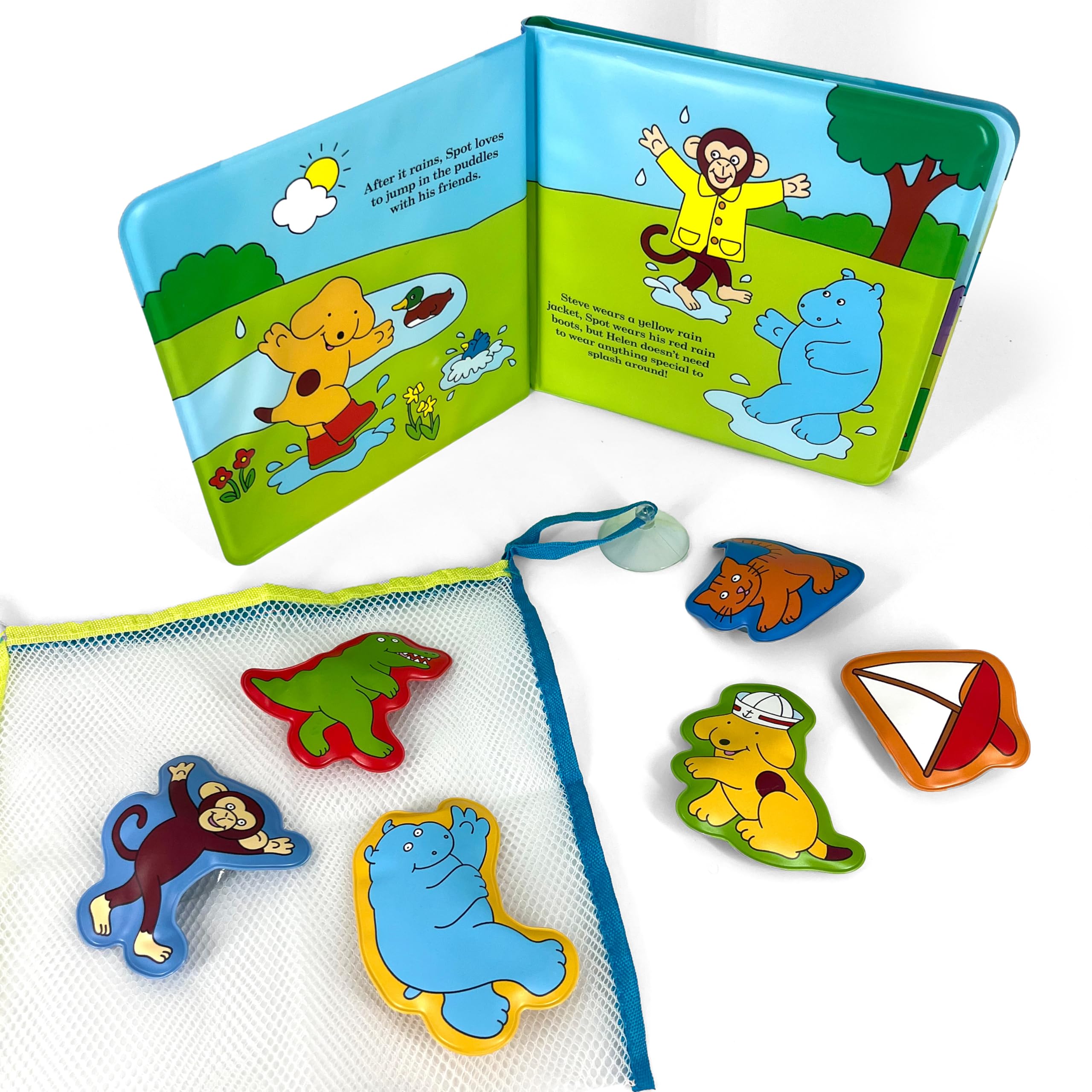 Phidal Fun with Spot! Bath Time Books Activity Book | Includes 6 Padded Suction Cups & Mesh Bag | Ages 2+ 5