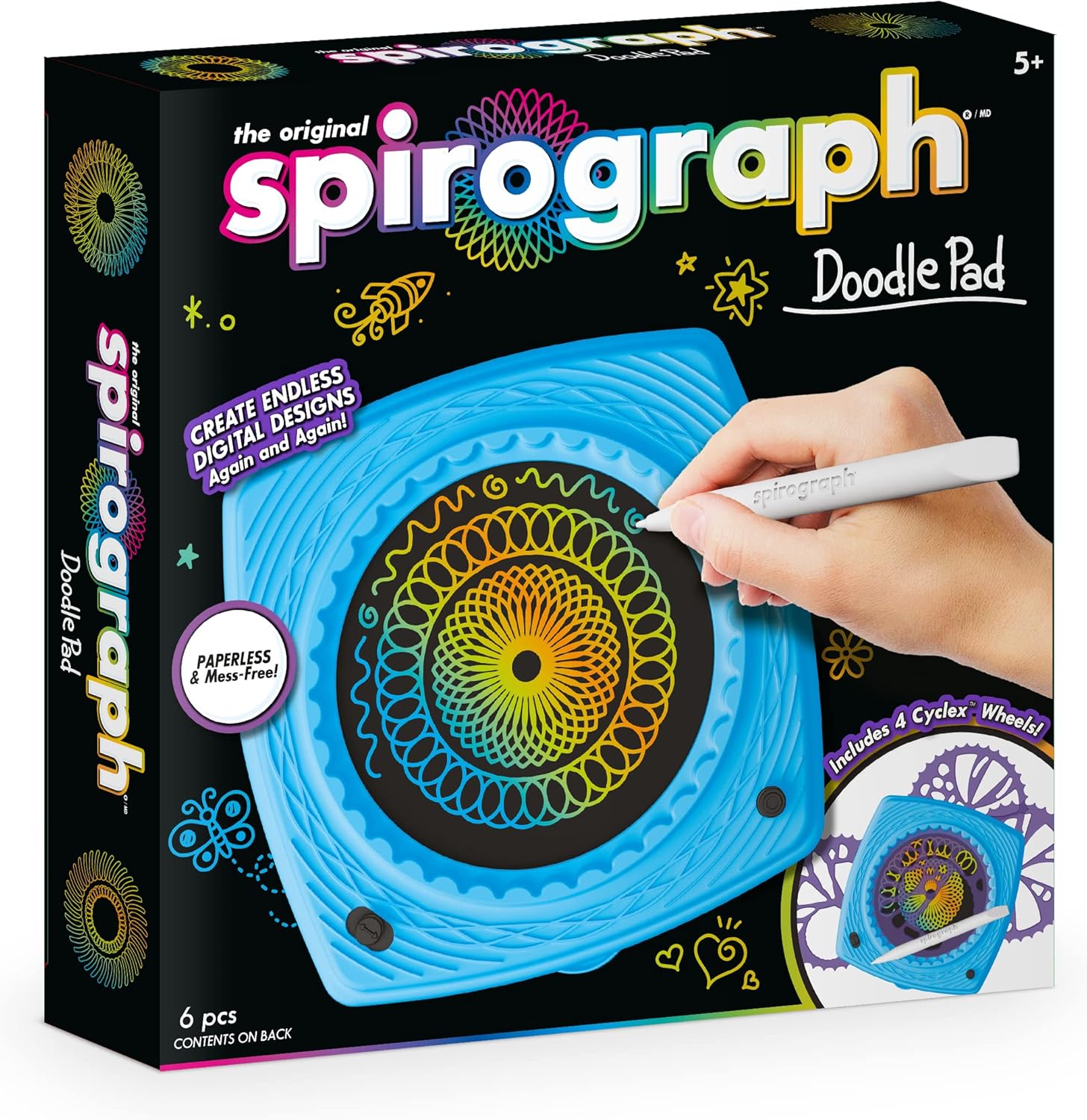 Spirograph Electronic Doodle Pad - Draw & Erase Multicolour Designs 1