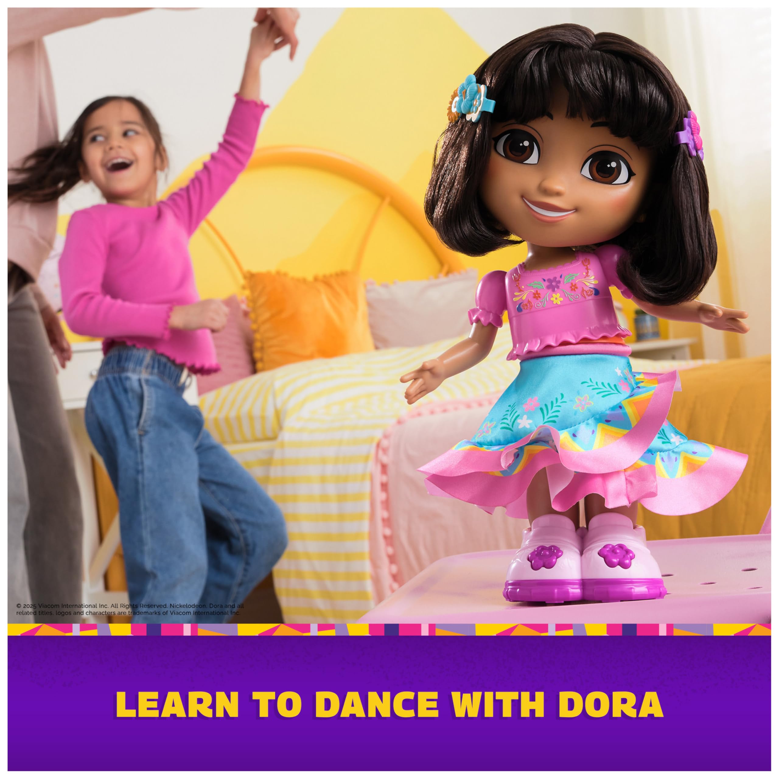 DORA Dance with Me Dora Interactive Dancing Doll | Bilingual | Ages 3+ | 13.97 in 5