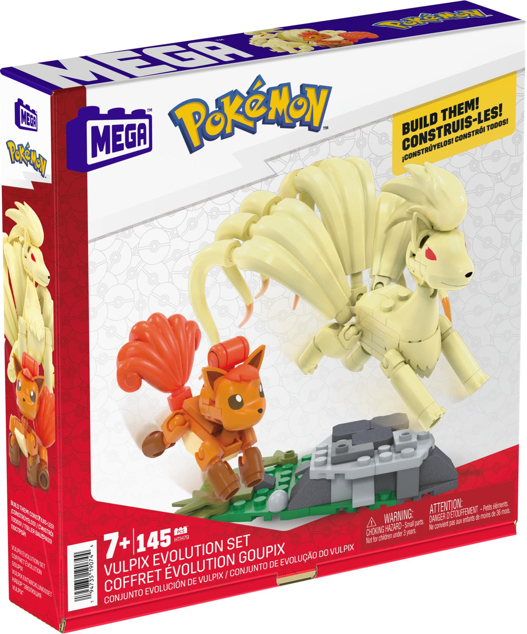 MEGA Pokémon Vulpix Evolution Building Set - 145-Piece Poseable Action Figures for Kids Ages 8+