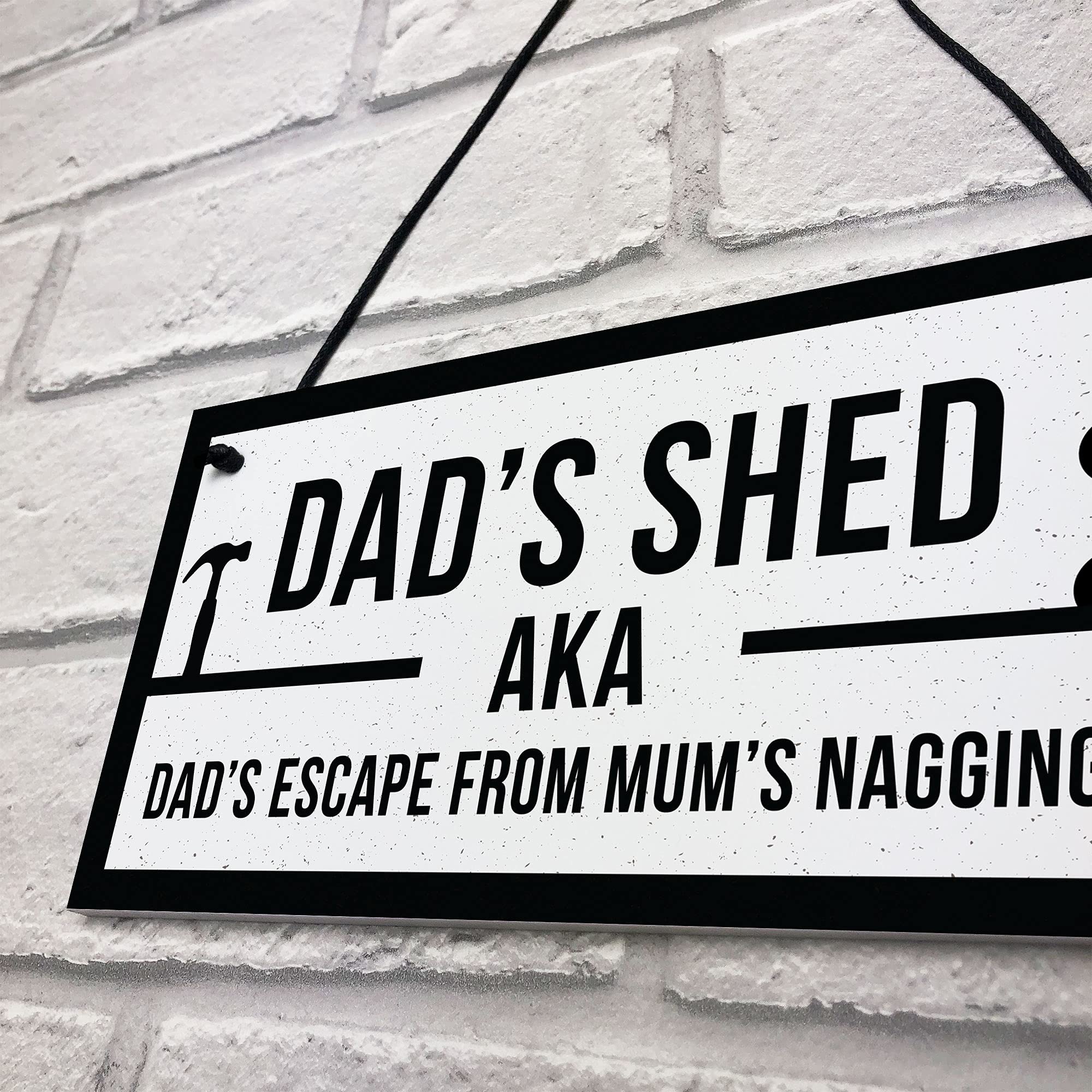 RED OCEAN Funny Dads Shed Sign - Man Cave/Garden Plaque | 200x100mm PVC | Gift for Men 3
