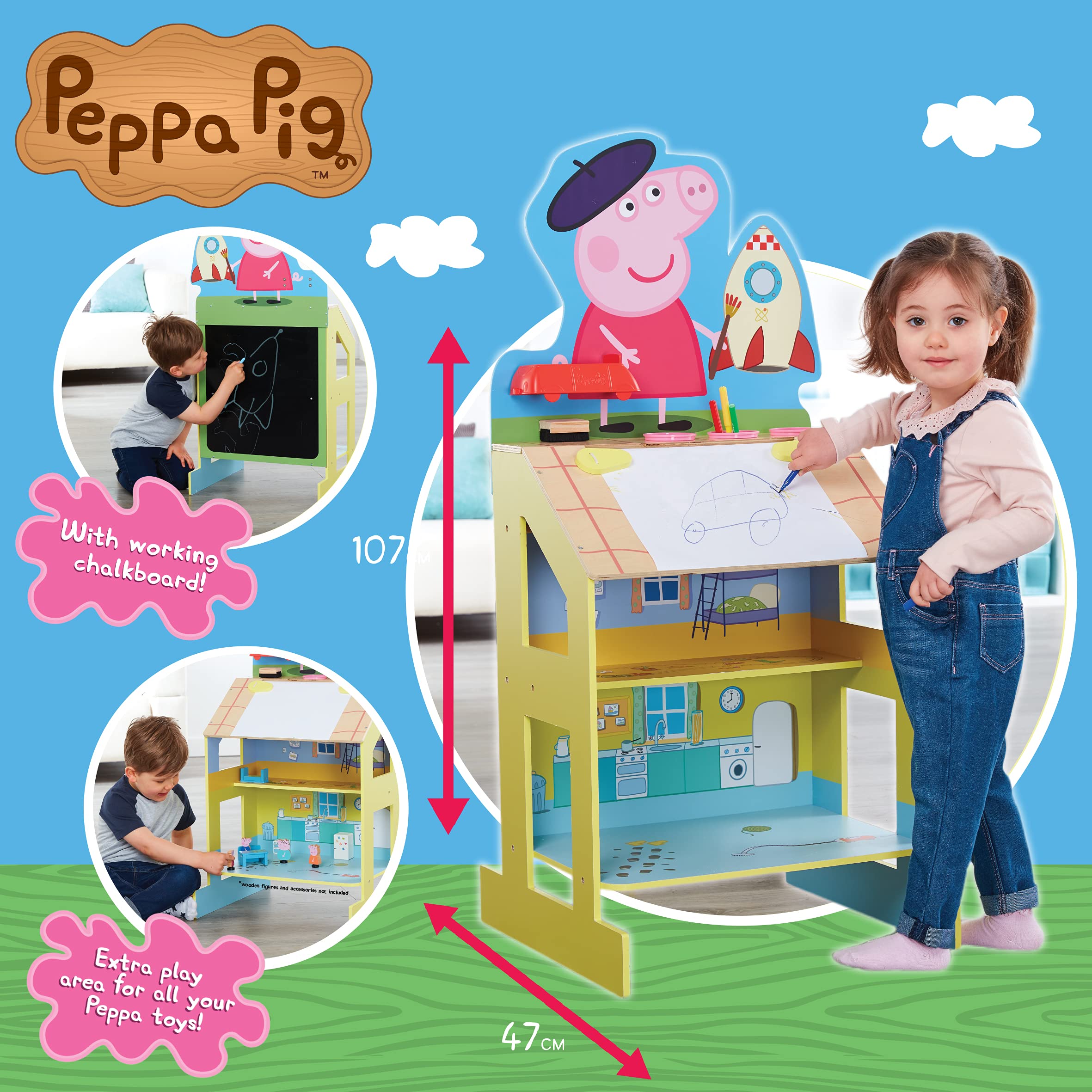 Peppa Pig Play and Draw chevalet en bois 3