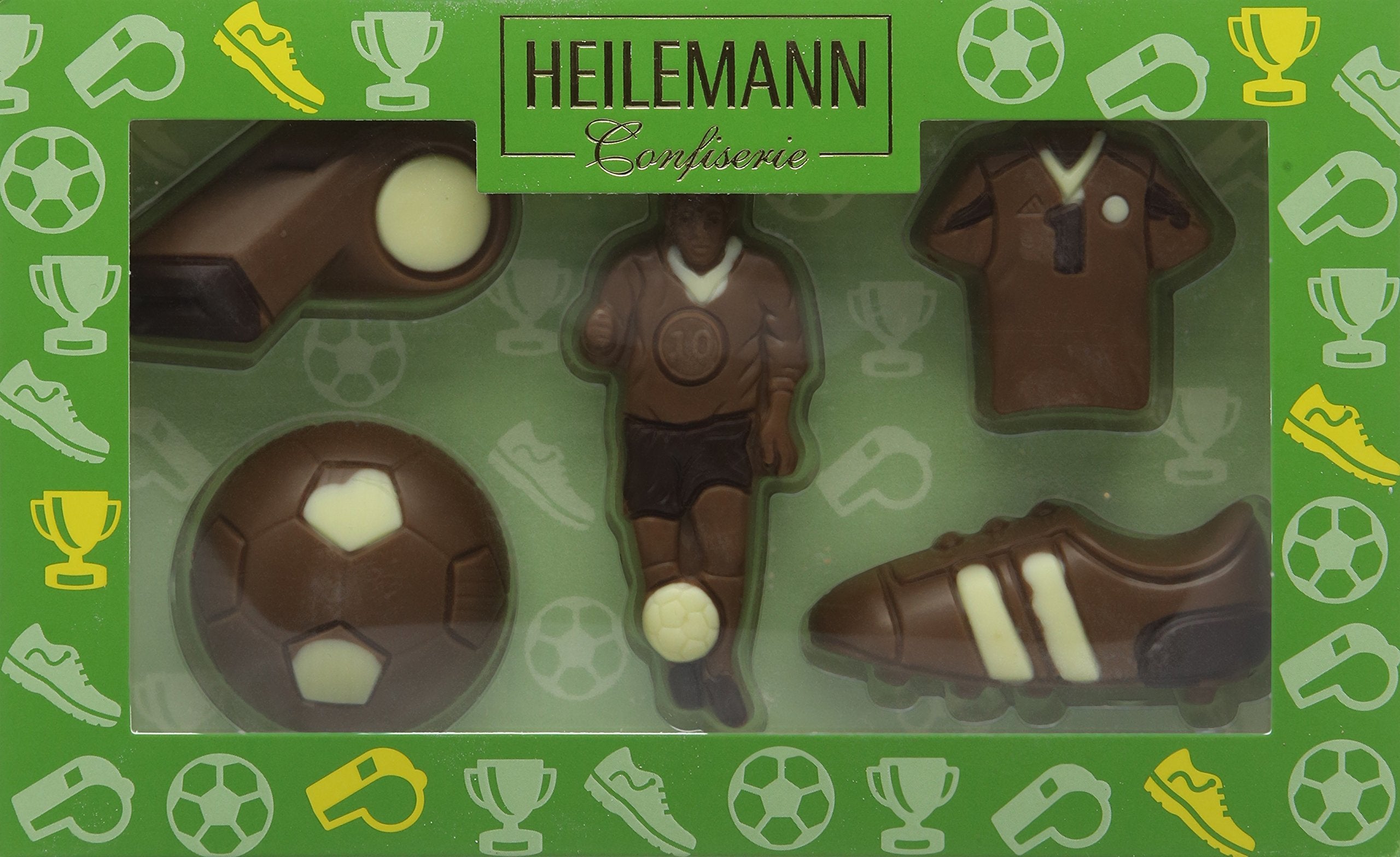 Heilemann Milk Chocolate Football Set - 5-Piece Mini Figurines with White & Dark Chocolate Decoration (6699) 1
