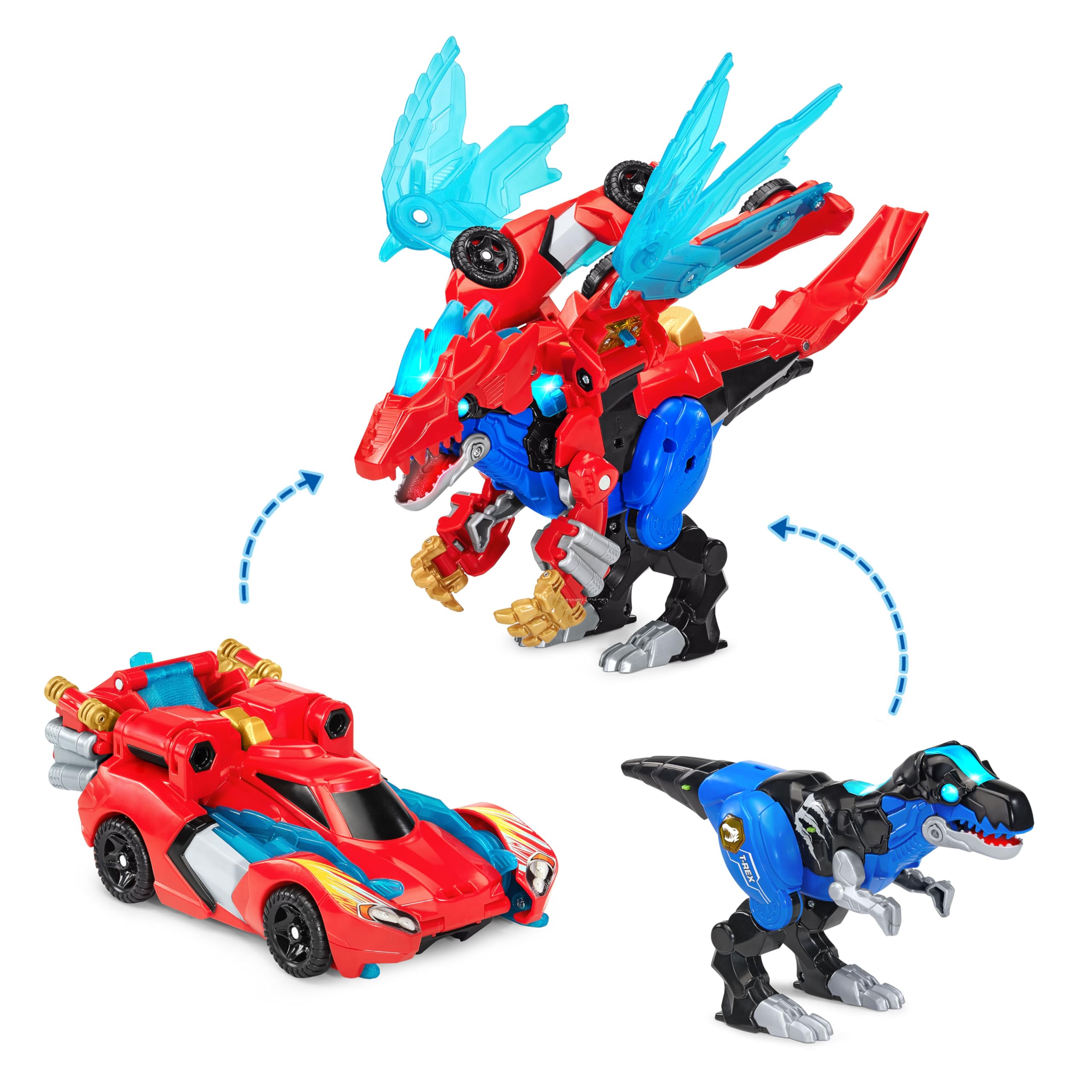 VTech Switch & Go Dinos Armour Up Dragon T-Rex - 2-in-1 Interactive Dinosaur Toy with Lights & Sounds 9