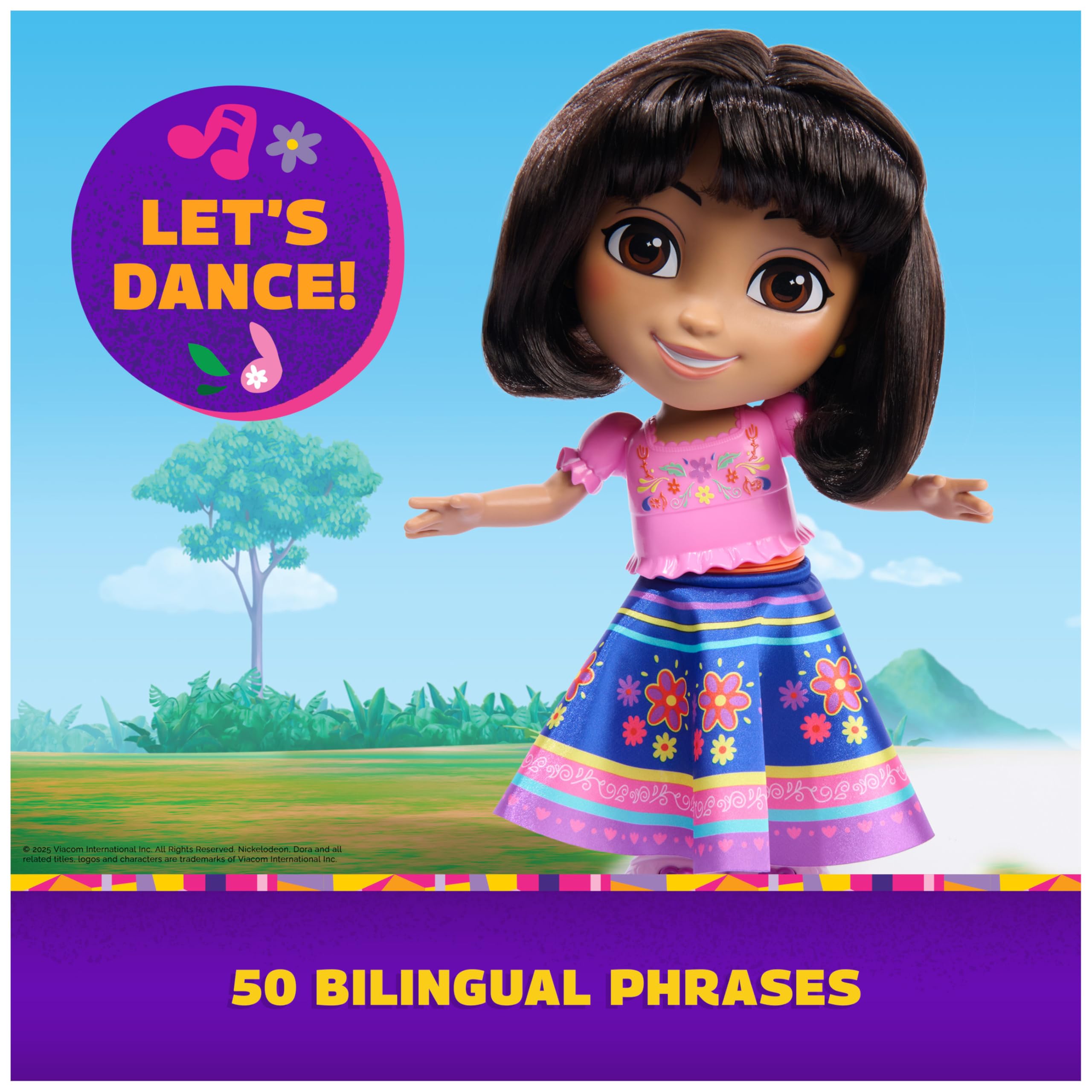 DORA Dance with Me Dora Interactive Dancing Doll | Bilingual | Ages 3+ | 13.97 in 3