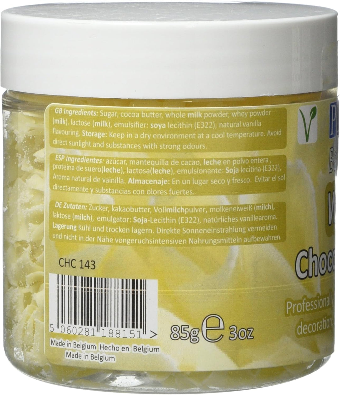 PME - Belgian White Chocolate Curls Baking Decoration 85 g