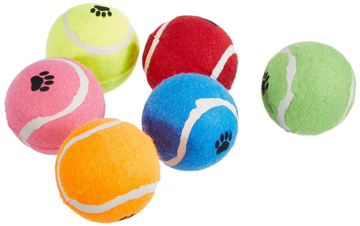 Angelpet Fetch Tennis Balls - Pack of 6, Mixed Colours