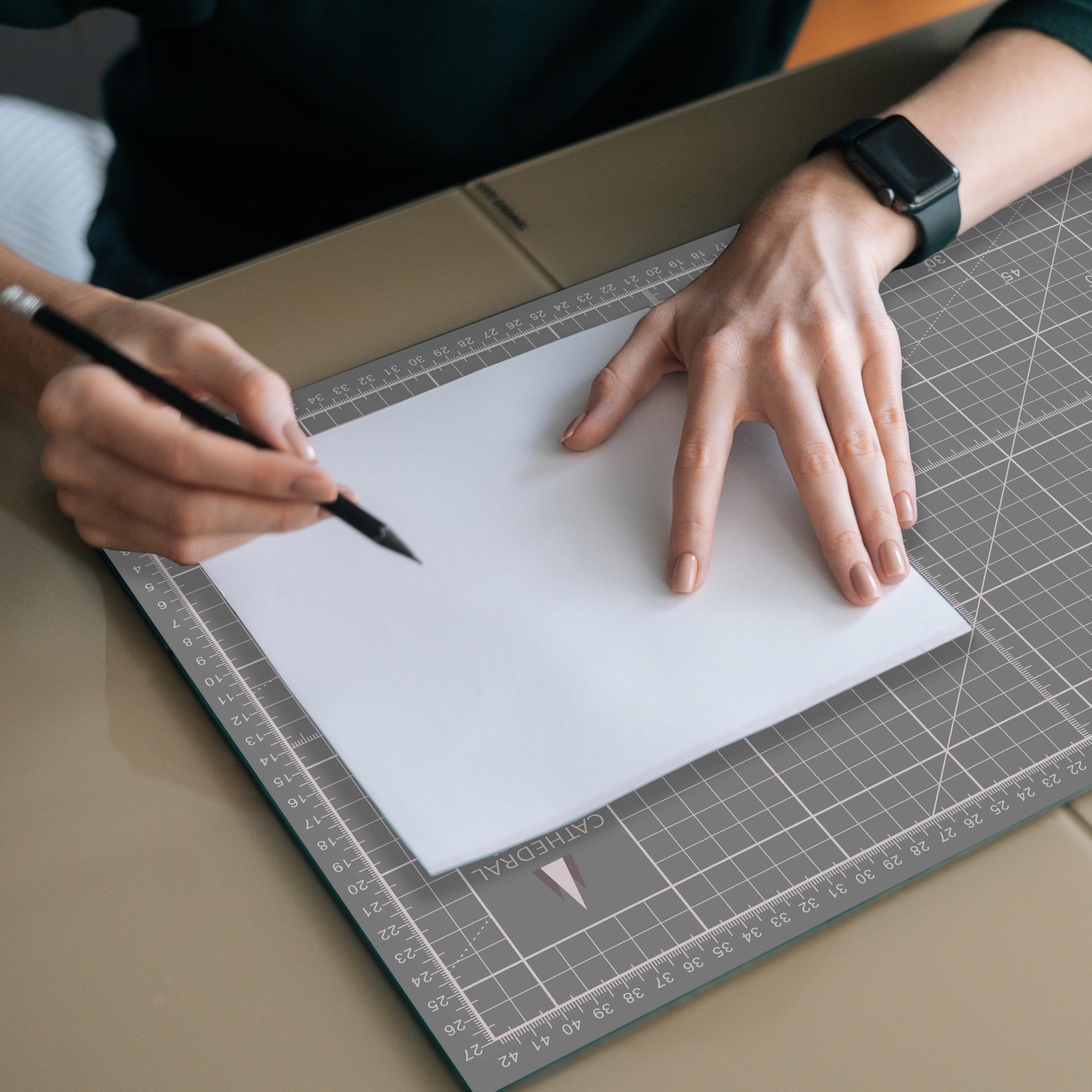 Cathedral Products A4 Double-Sided Self-Healing Cutting Mat | 3mm Thick | Grey 5