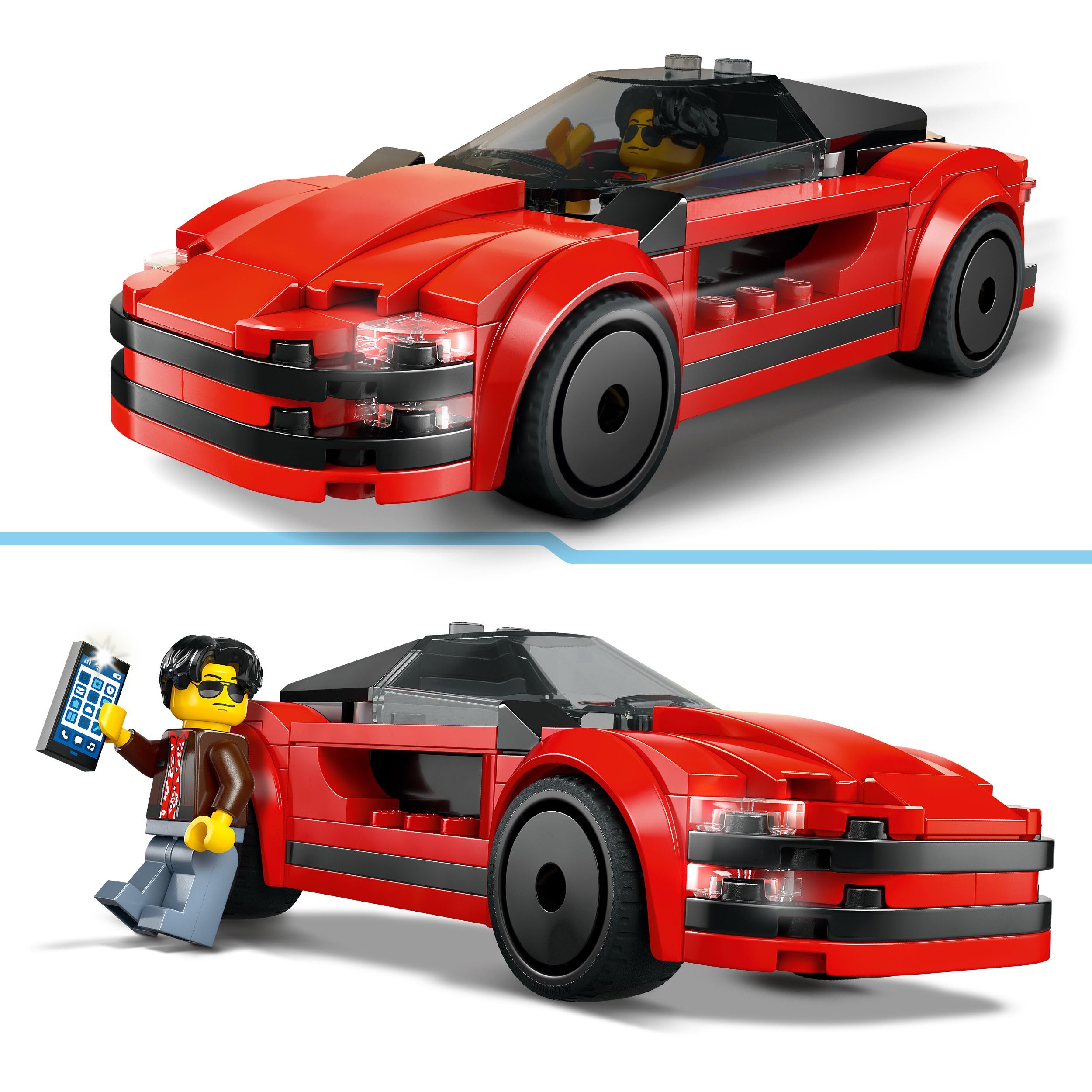 LEGO City Red Sports Car Toy - Buildable Vehicle Playset for 5+ Year Olds 10