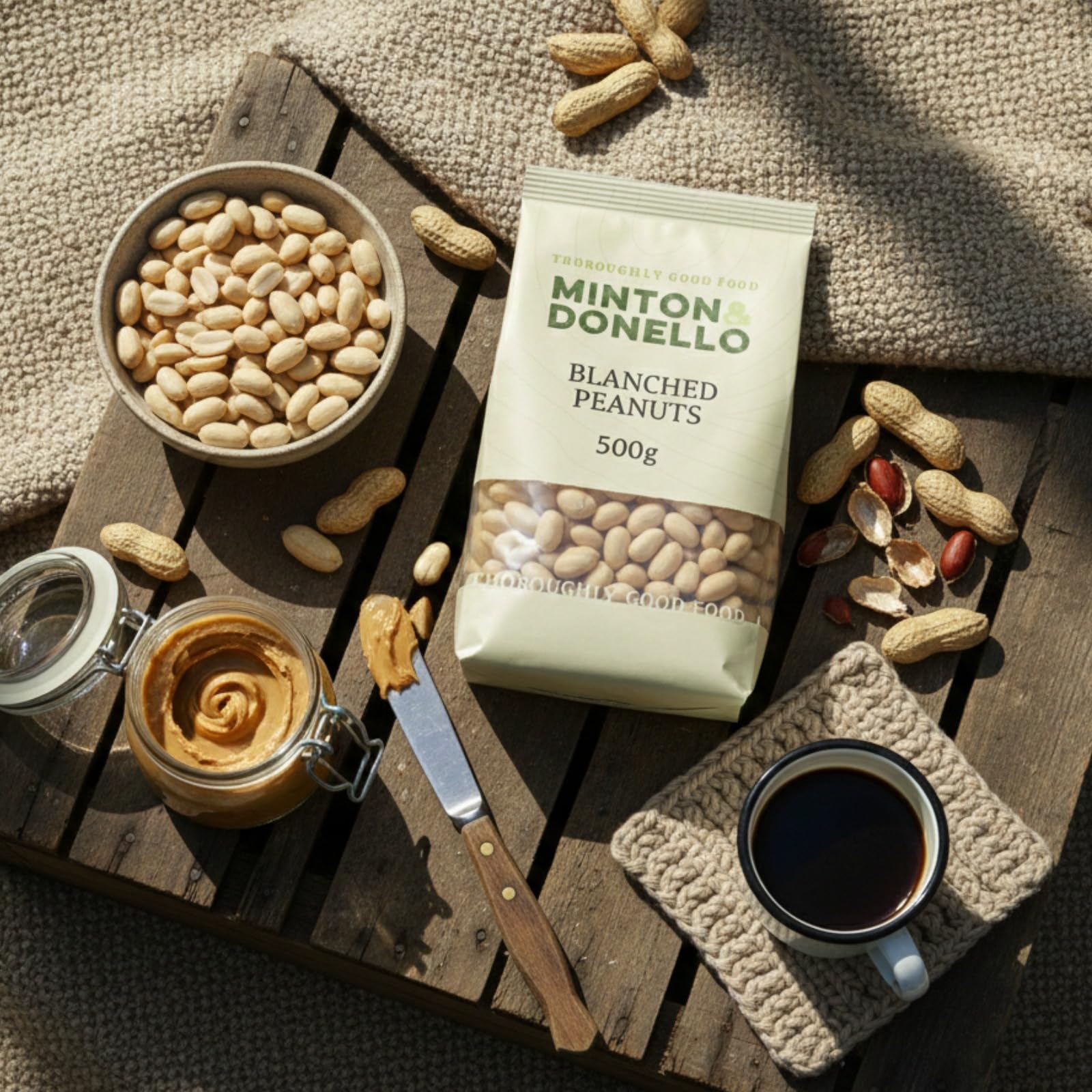 Minton & Donello Blanched Peanuts - Skinless, High Protein | 500g Pack 2