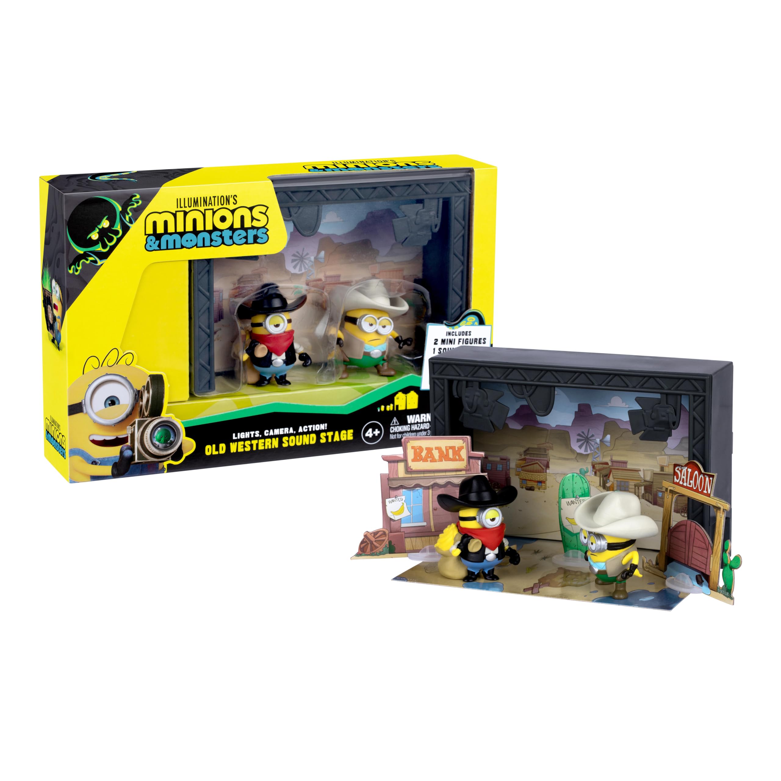 MINIONS Illumination's Monsters Old Western Sound Stage Action Figure Set | Ages 4+ 1