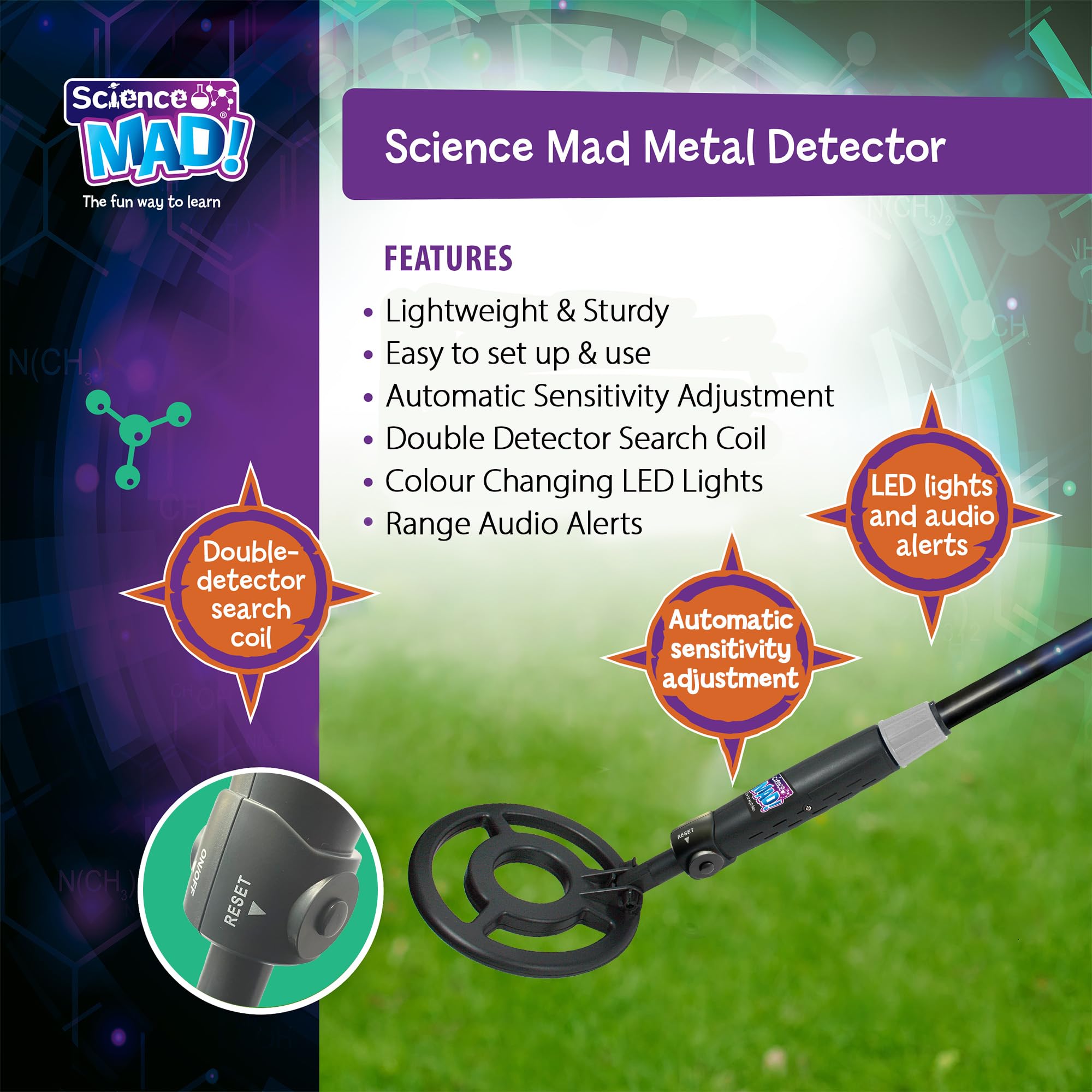 Science Mad Digital Metal Detector - Kids Fun Treasure Finder Wand Toy | Ages 8+ 3