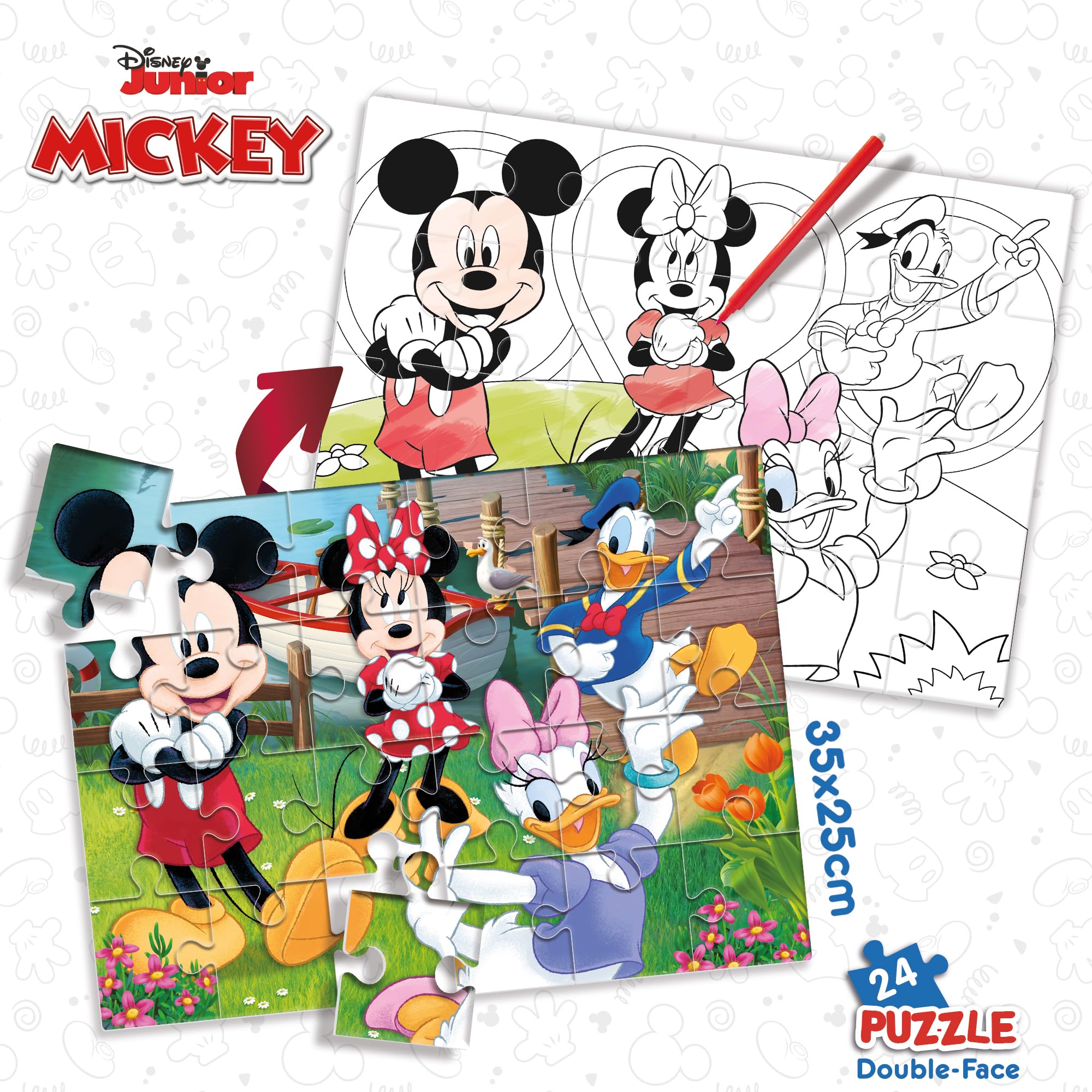 Liscianigiochi DISNEY Mickey MaxiPlus Double-Sided Jigsaw Puzzle - 24 Pieces, 25x35 cm 4