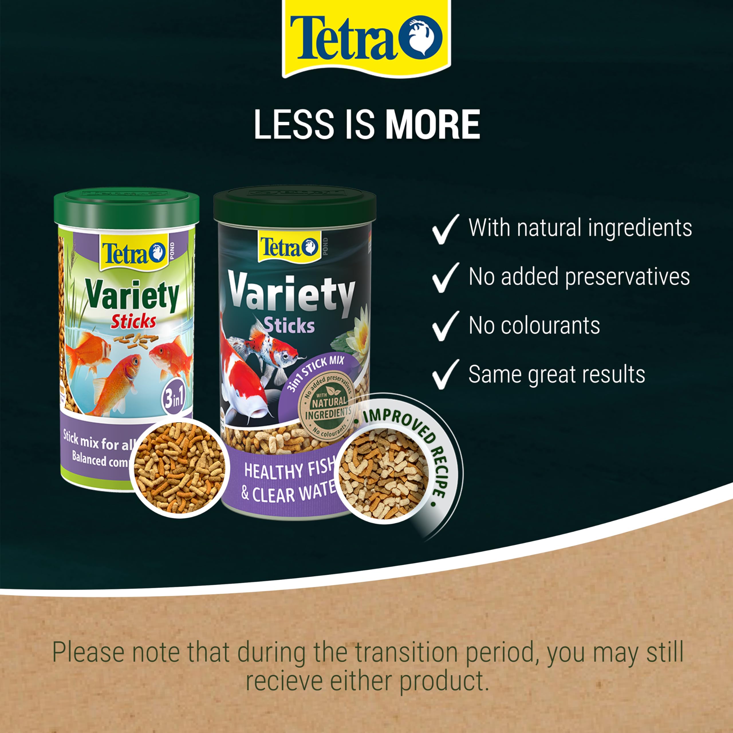 Tetra Pond Variety Sticks Fish Food - Complete Nutrition for All Life Stages | 150g Can