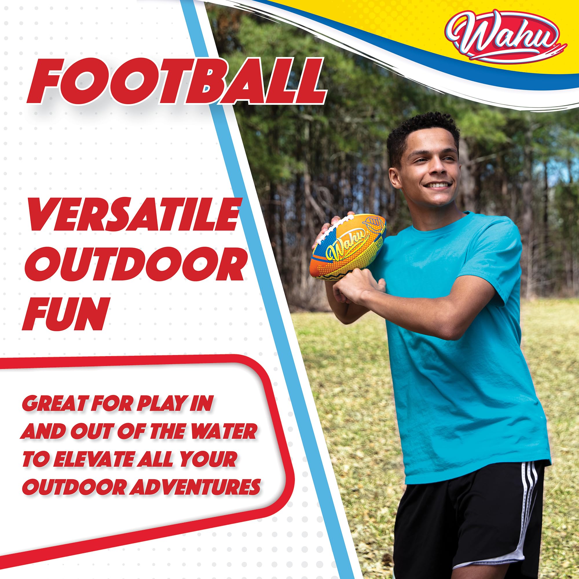 WAHU American Football - 9 Inch Size | 100% Waterproof Neoprene Cover | Multicolor 5